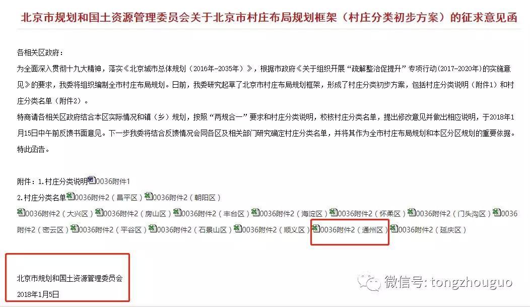 拆迁or城镇化? 北京通州近400村庄布局规划初