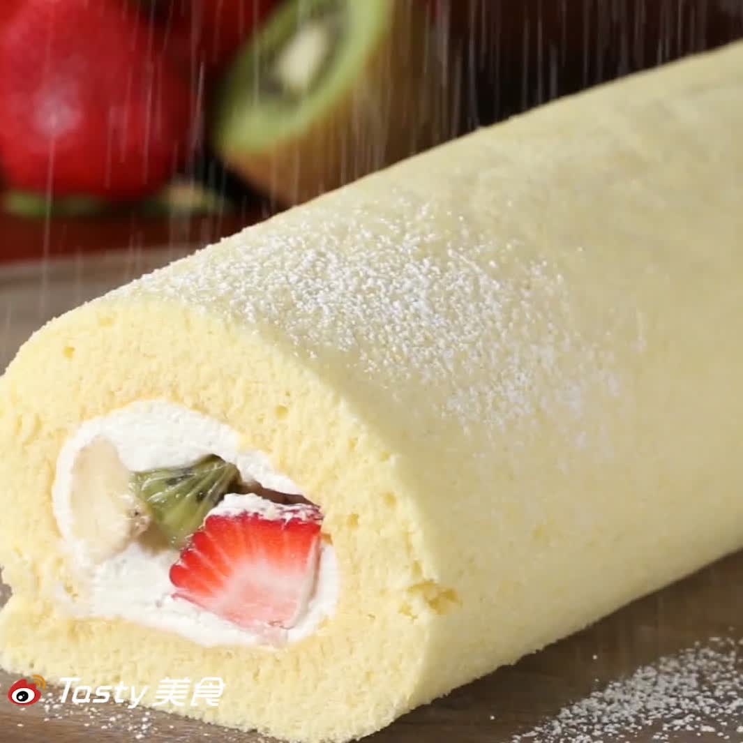 毛茸茸的, 软软的,甜甜的水果卷