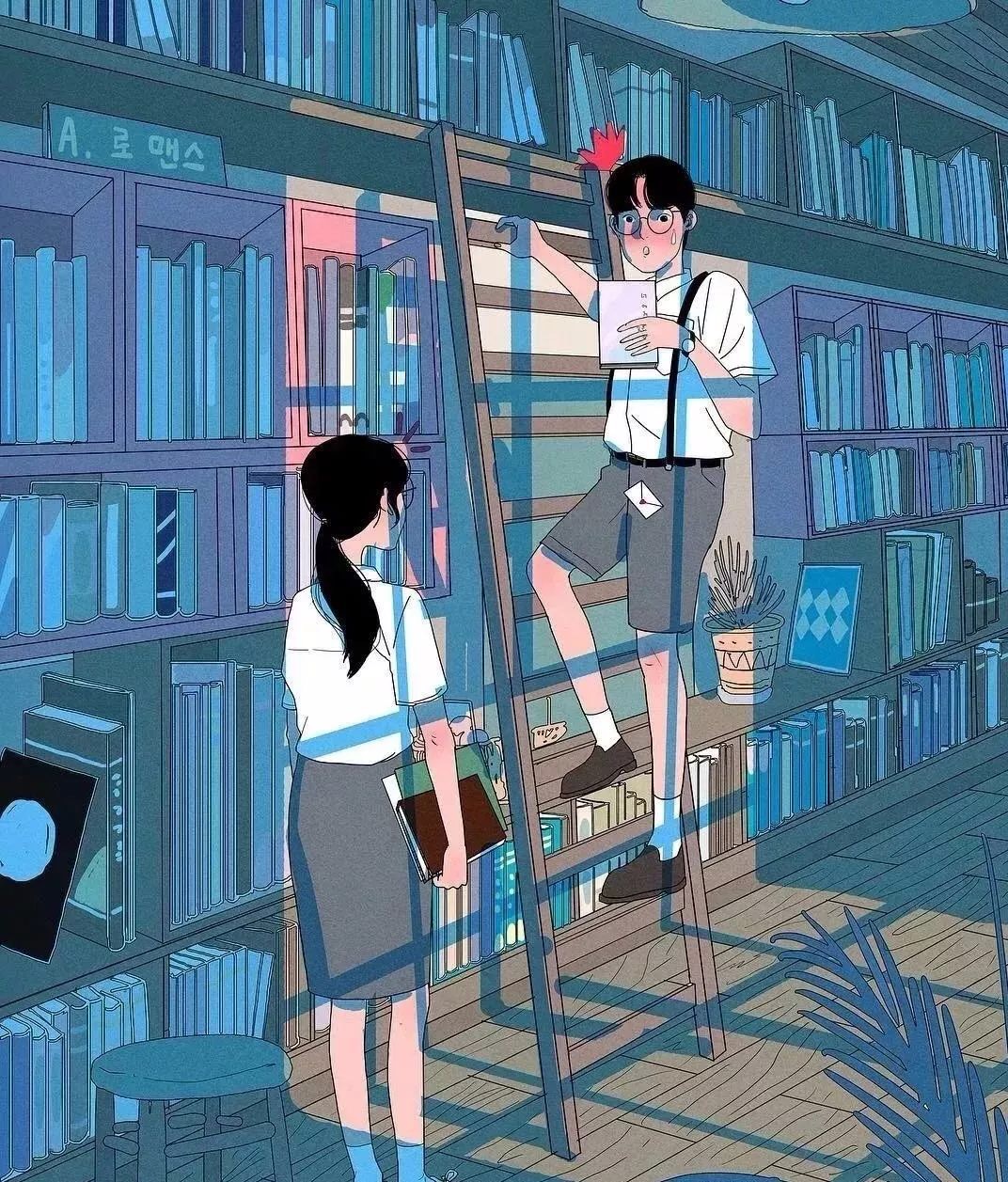 浪漫韩国插画师myeongminho用了一组细腻温暖的插画