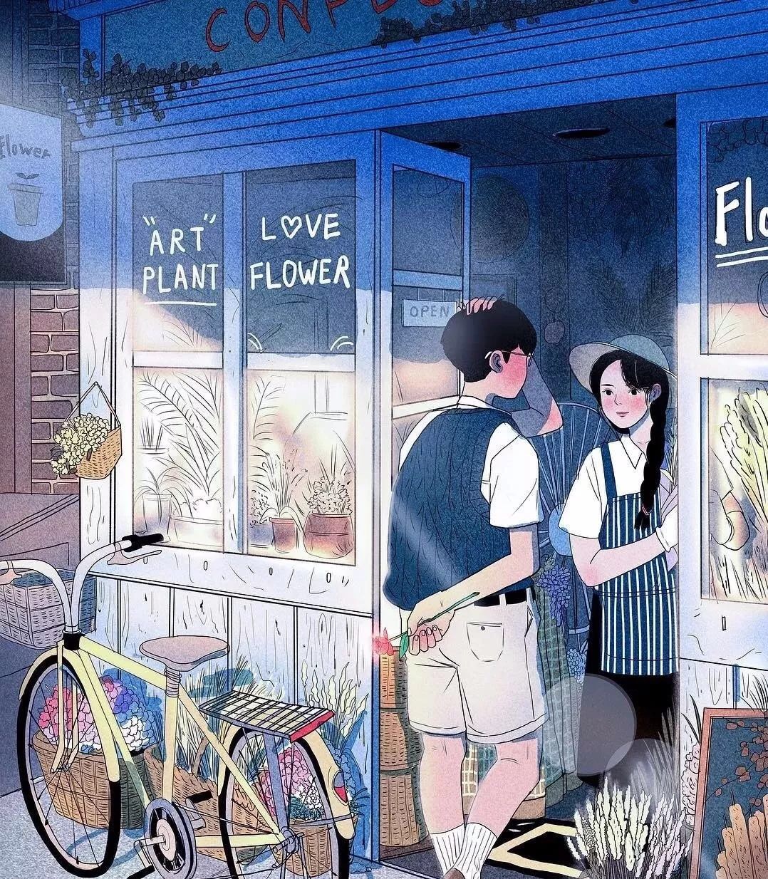 浪漫韩国插画师myeongminho用了一组细腻温暖的插画