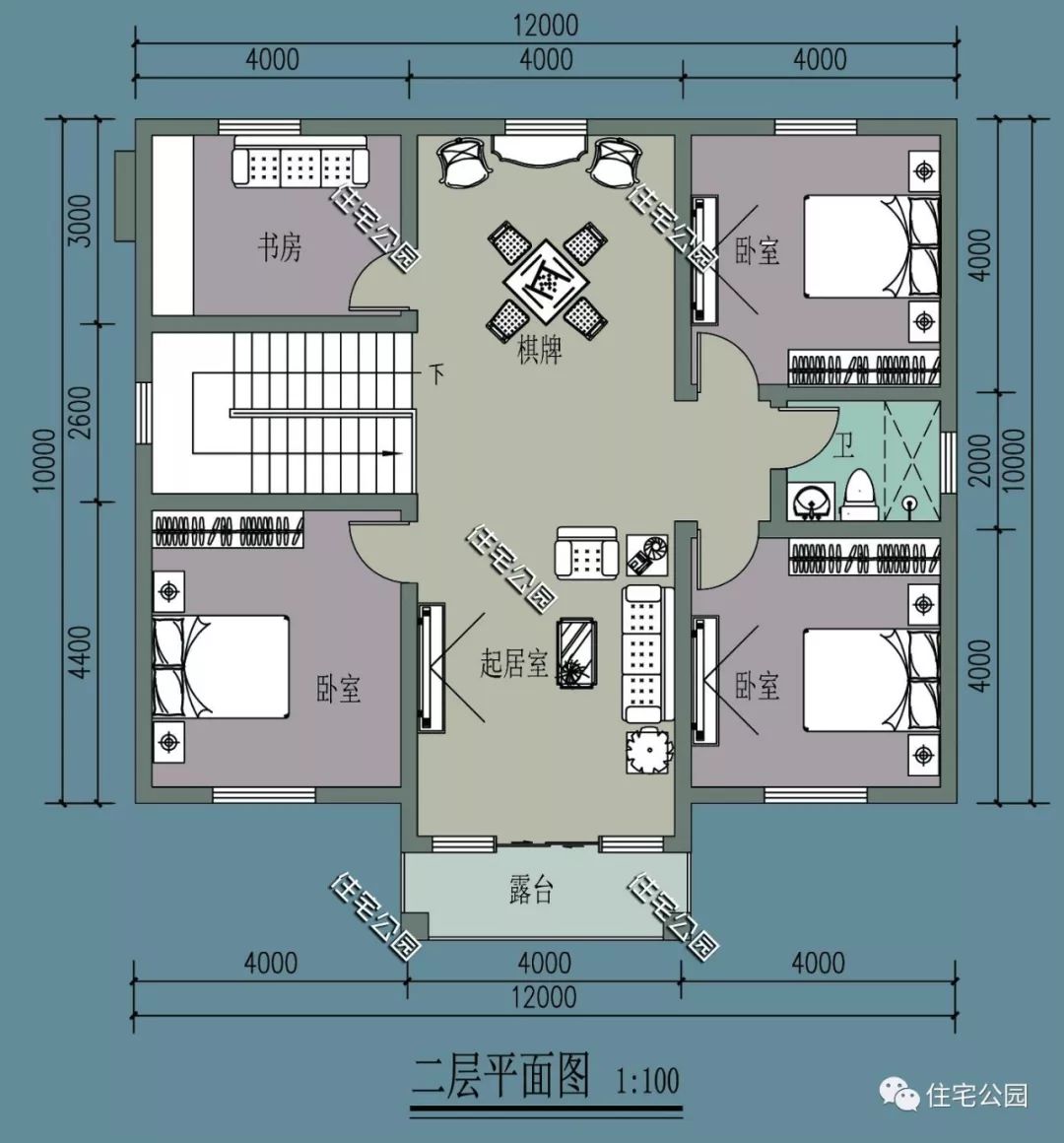 农村自建方正别墅12x12米,经典造型布局舒适,30万建好拥有5卧室