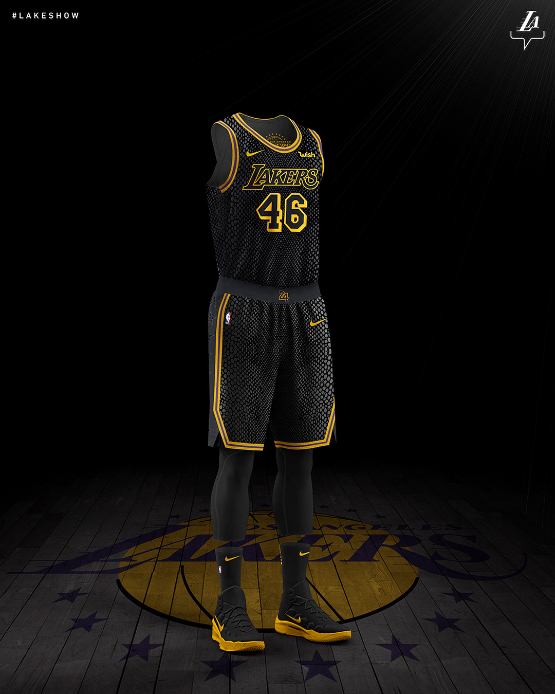 全新黑金配色湖人新球衣发布是你的菜吗?