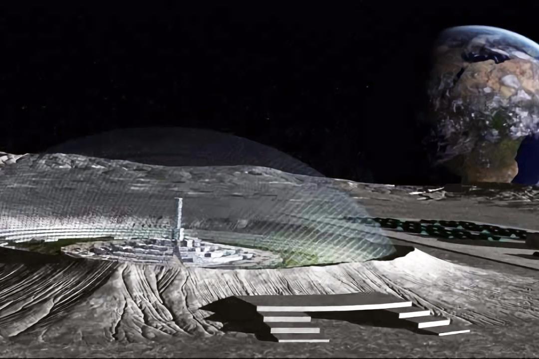 外星人在月球的深坑基地照片,现清晰人工建筑痕迹