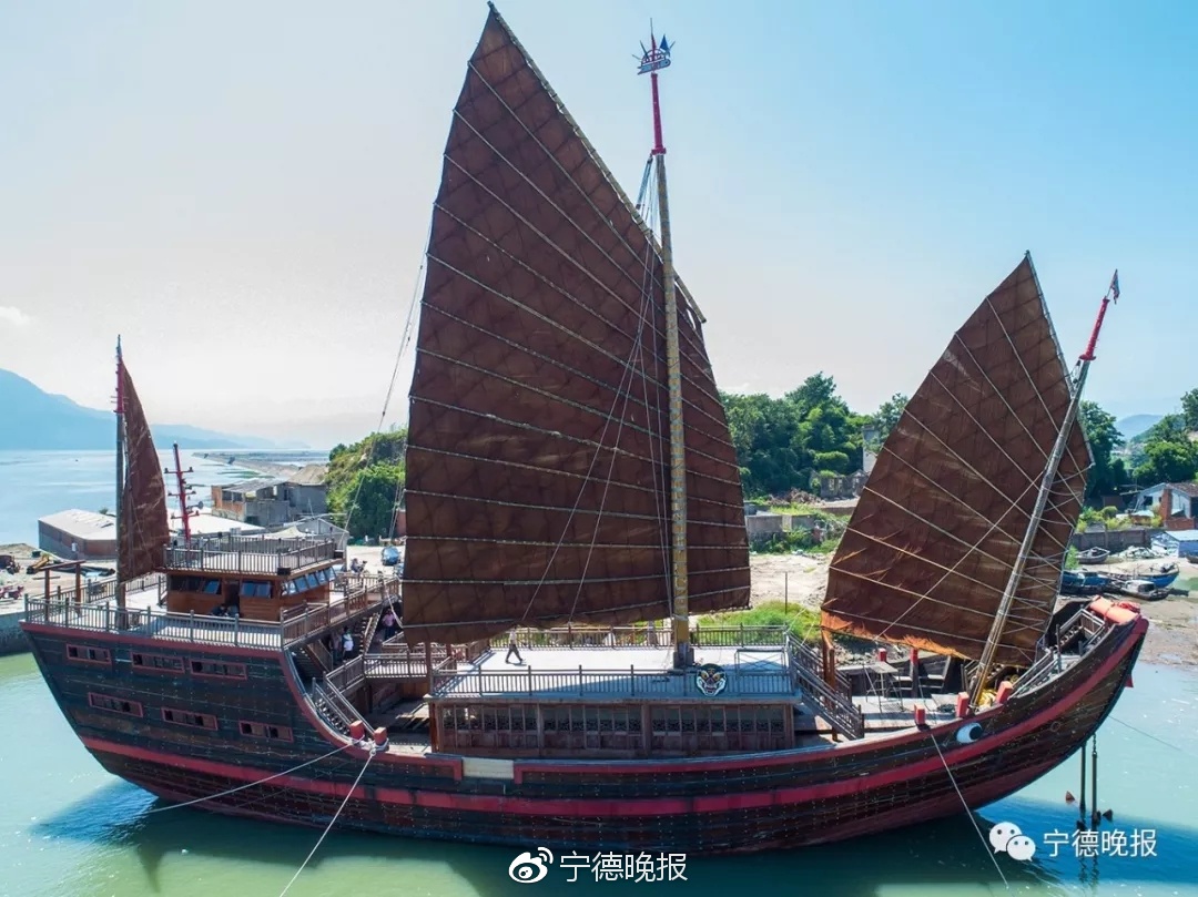 宁德造世界最大仿古福船失火 损失超1300万元