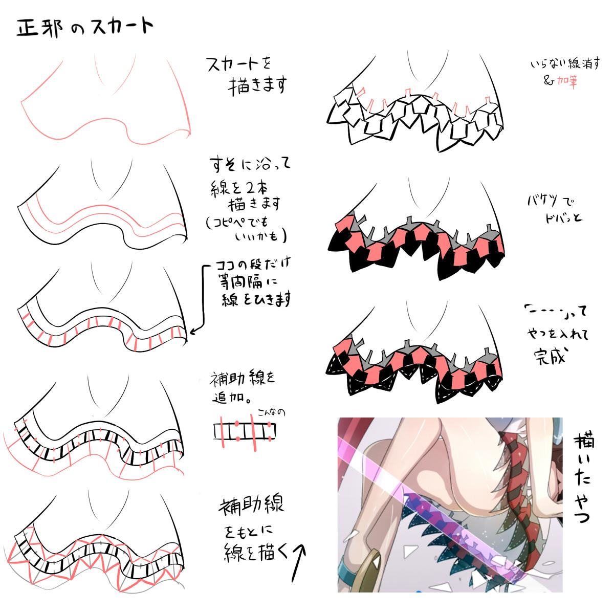 动漫人物裙子的画法超多的