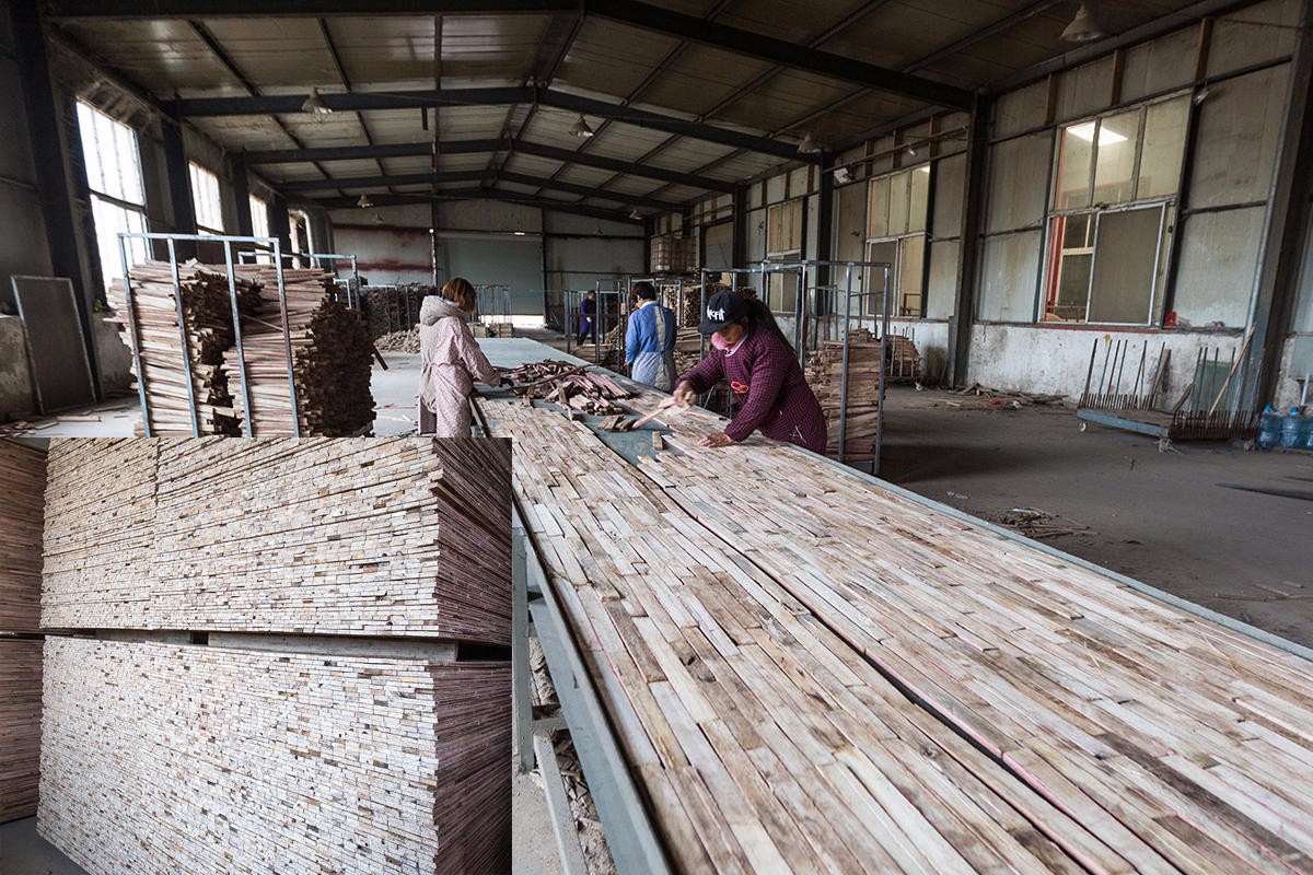 他说皖北农村他们这个村基本上都在从事木材加工行业,他的厂每年能