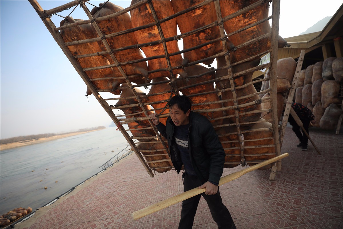 黄河羊皮筏子鼓起全凭人嘴吹气 吹"牛皮" 据说来源于此