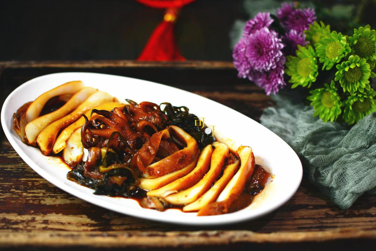 浓油赤酱的墨鱼烧法,过年当海鲜冷盘,红烧汁还可以拌饭吃