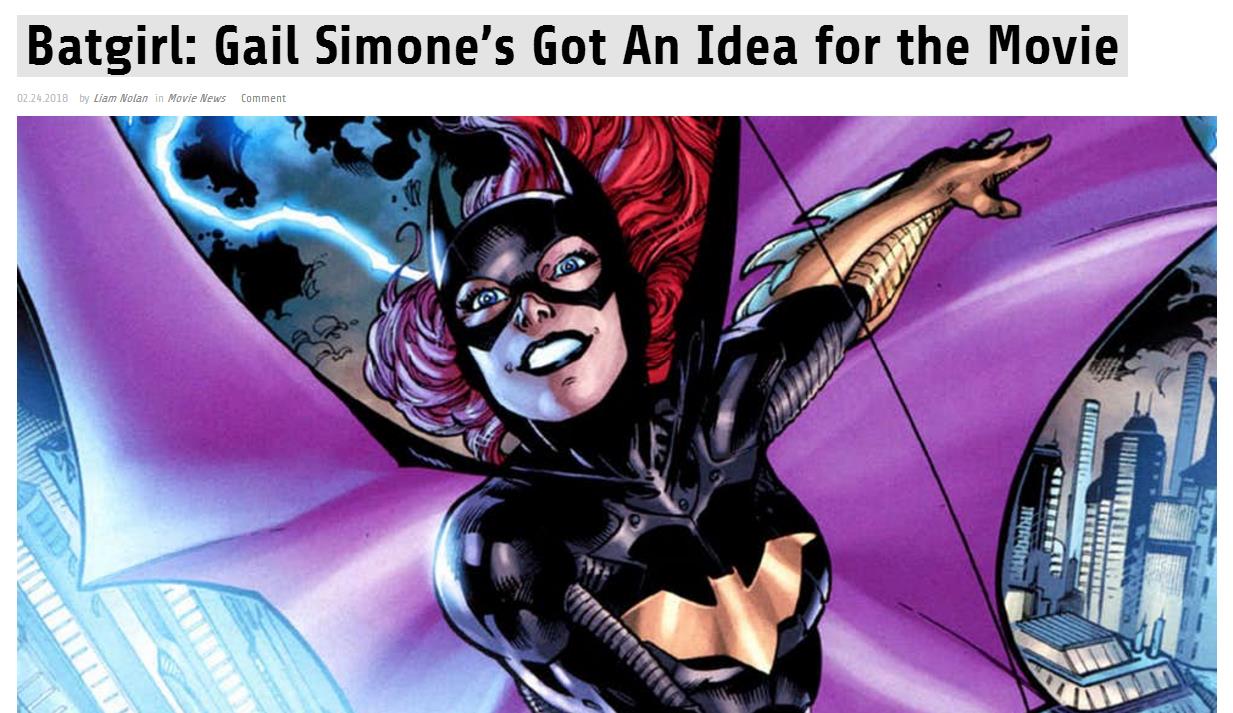 不愁没有好剧本 编剧对《蝙蝠少女》电影有很棒的想法