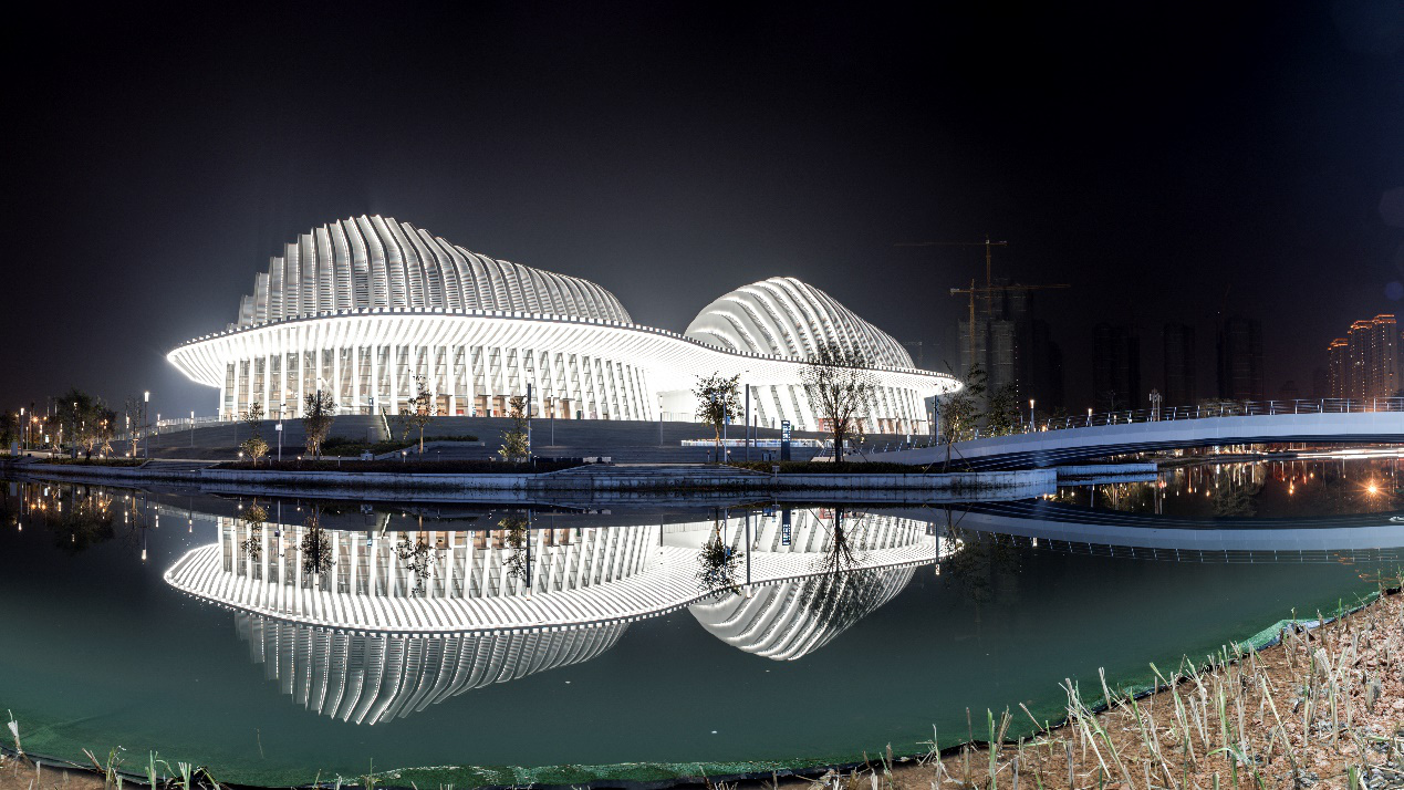 网友看南宁广西文化艺术中心坠落在南宁的明珠