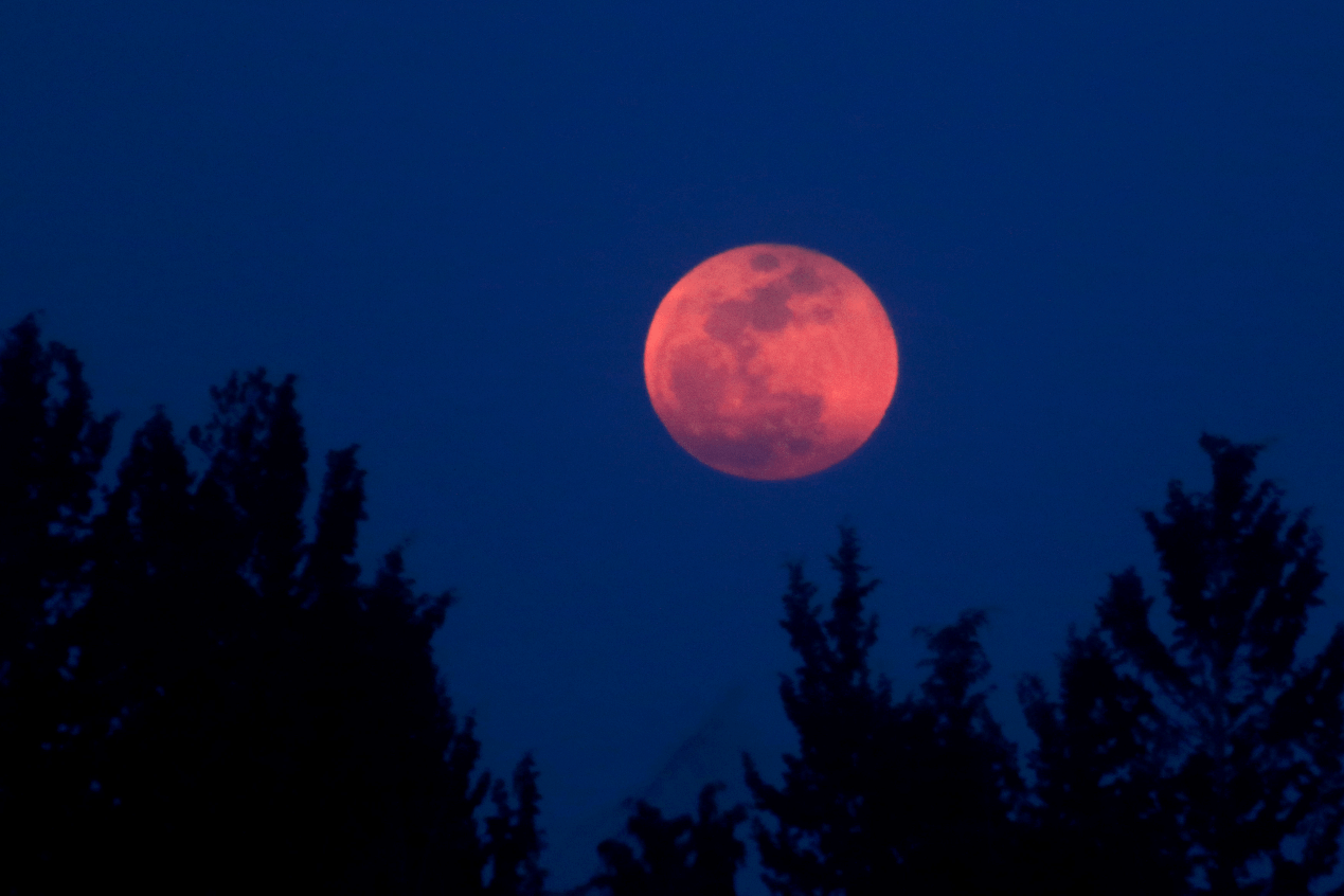 塞浦路斯目睹"超级蓝血月亮"