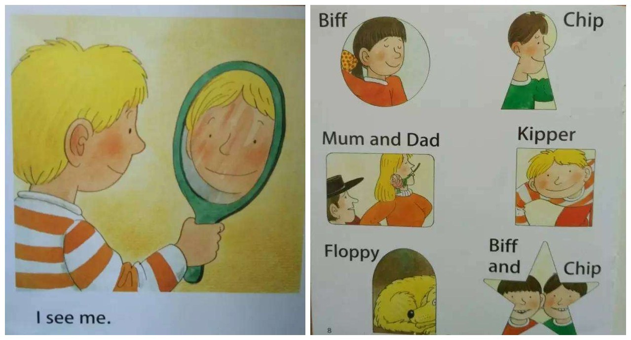 (我看到了我)kipper拿出了一面镜子,他看到了镜子中的自己,于是他说:i