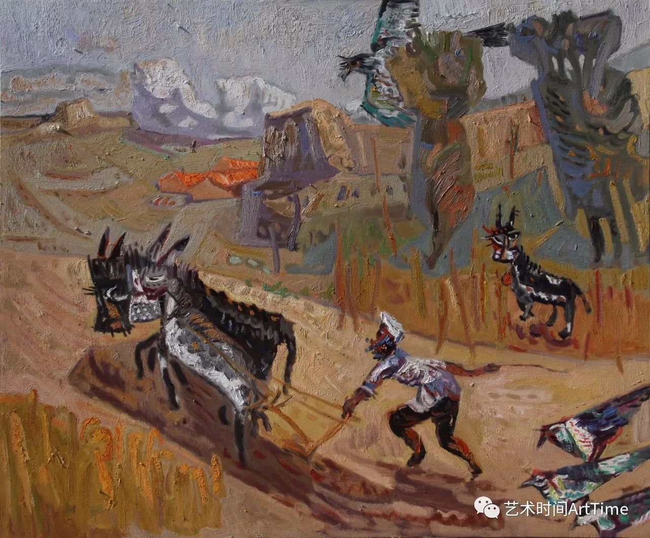 信天畅游于来油画作品赏析