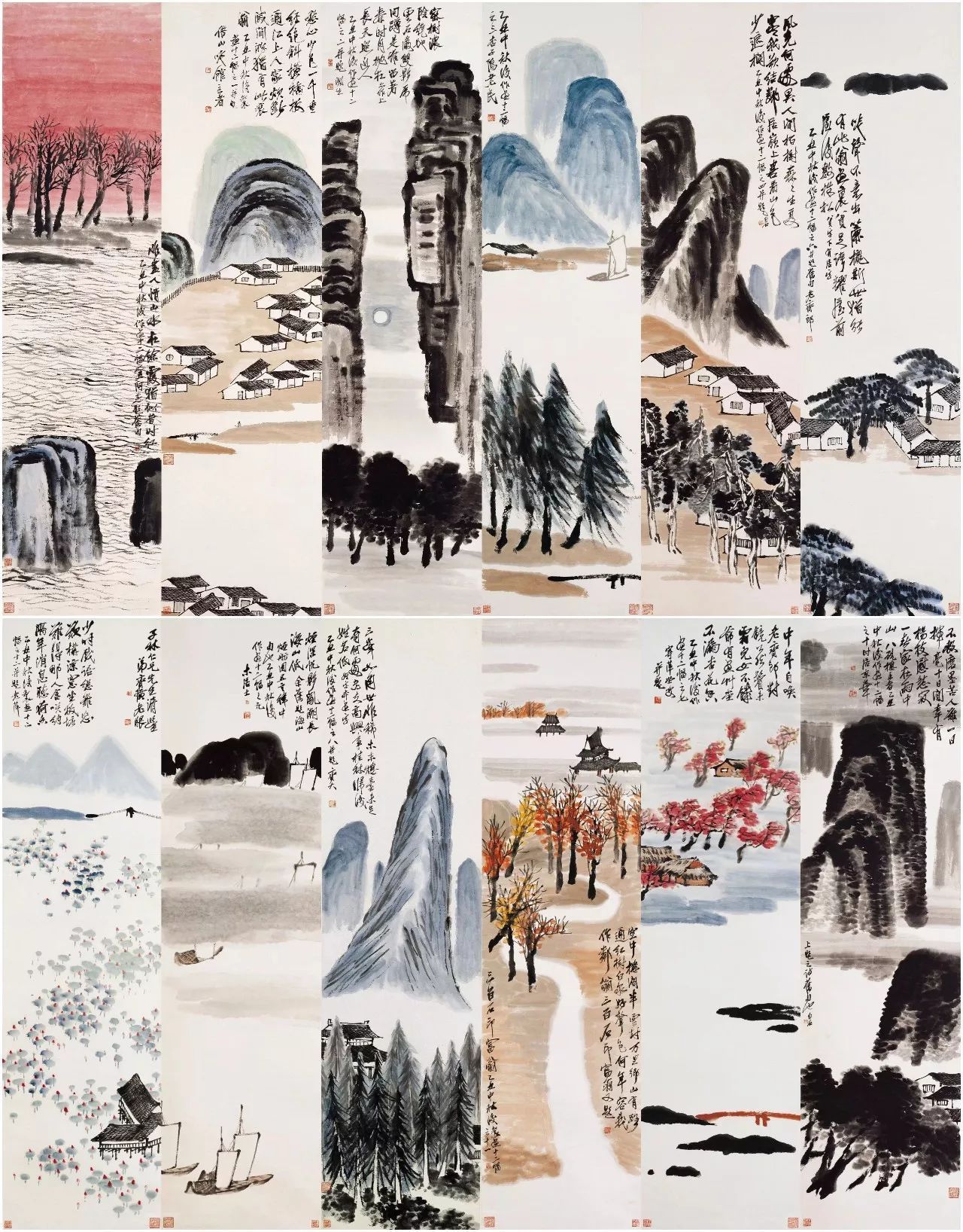 9315亿齐白石山水十二条屏成为中国最贵艺术品
