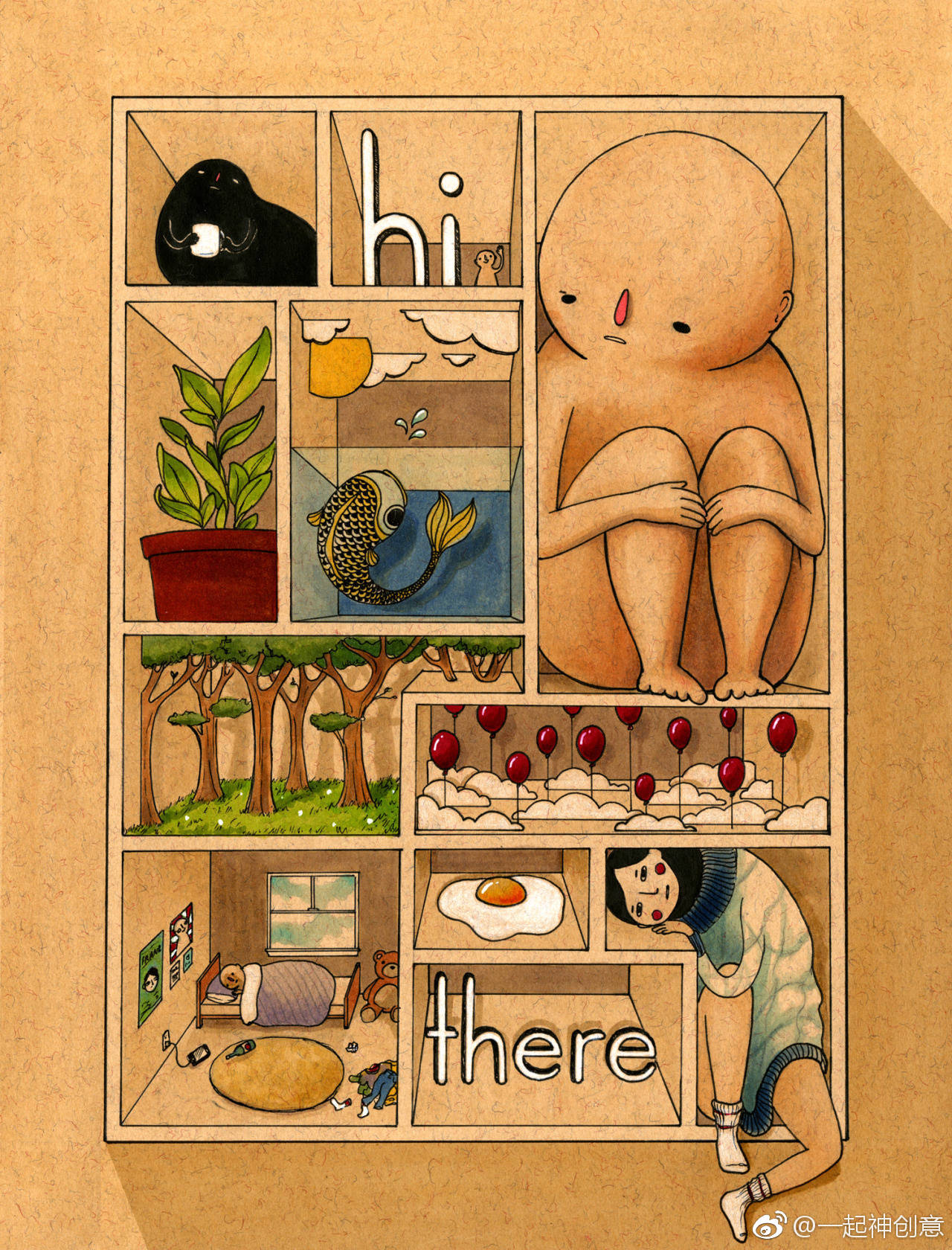 美国插画师felicia chiao高清作品集:一个人的寂寞! 密码:3jv3