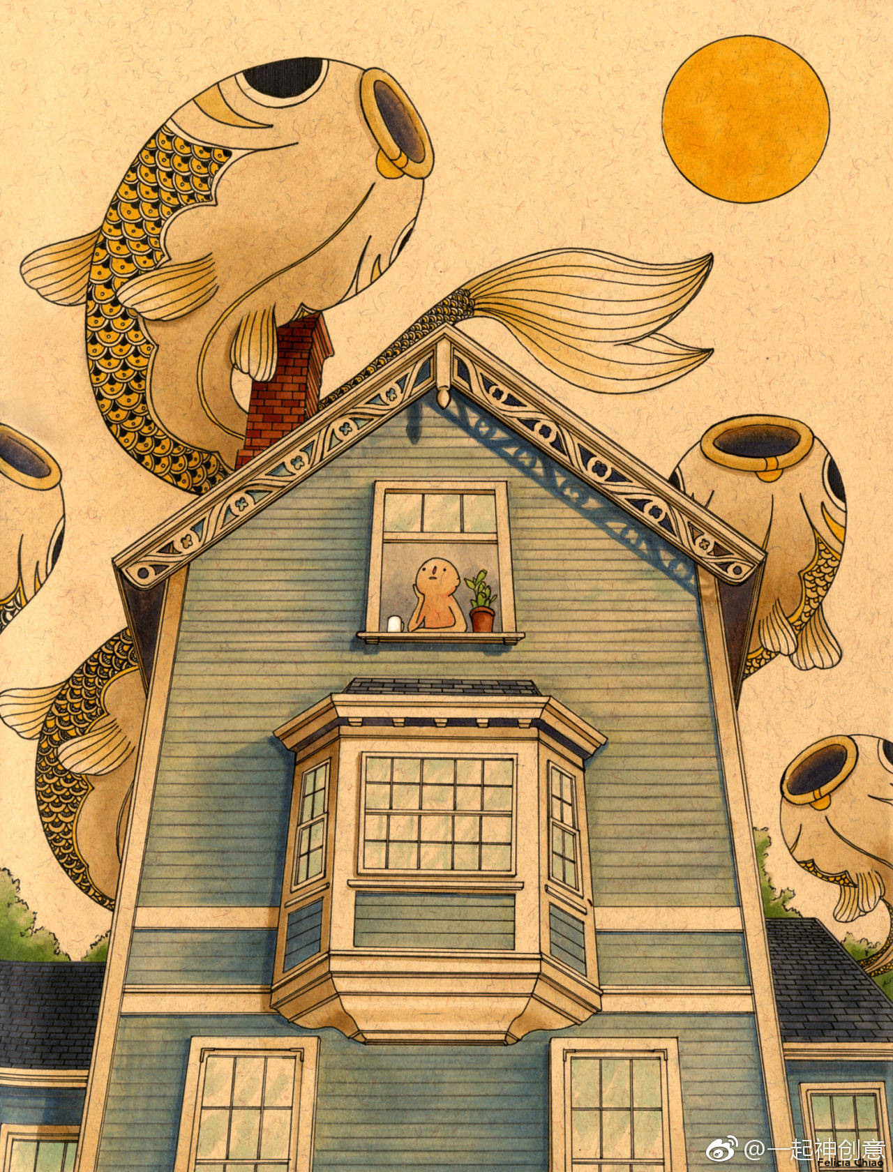 美国插画师felicia chiao高清作品集:一个人的寂寞! 密码:3jv3