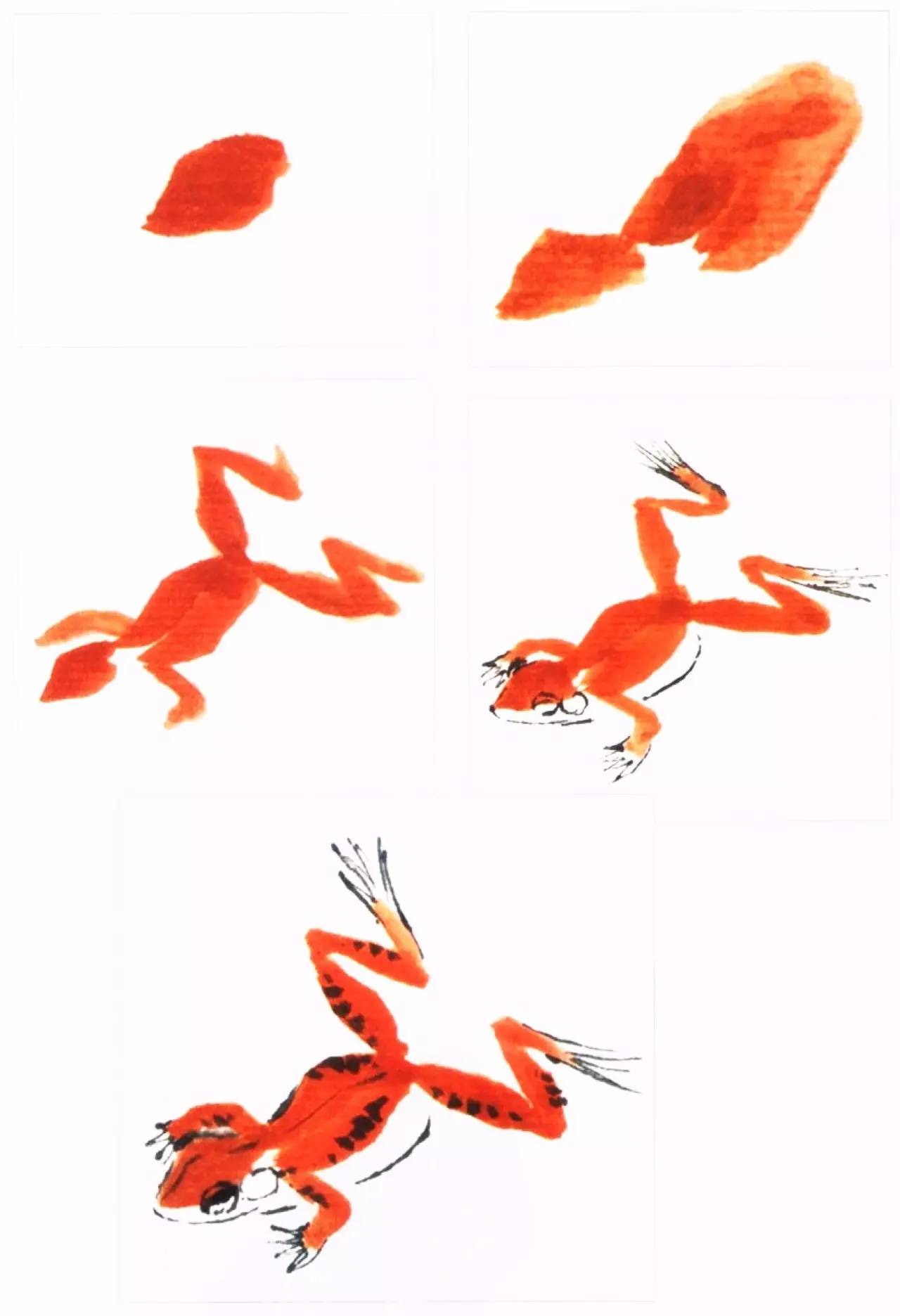 "蛙声十里出山泉",学青蛙与蝌蚪的写意画法