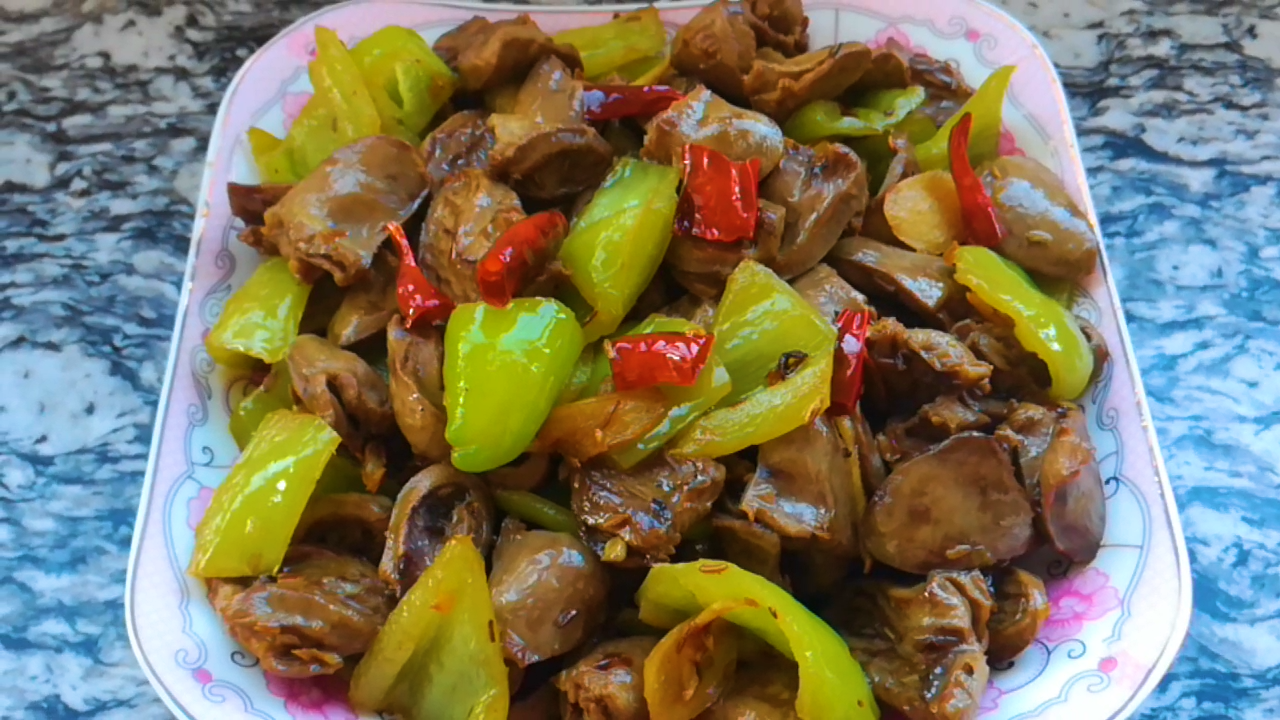 2分钟教你尖椒孜然炒鸡心,香辣可口,营养美味,看一遍就会