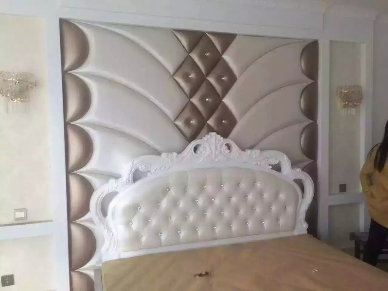 拉扣床头软包,欧式风格大气