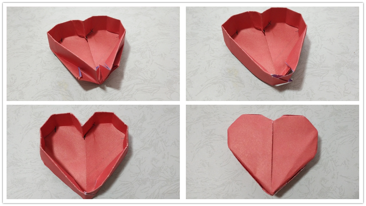 精美的礼物收纳盒心形盒子的折法手工折纸教程
