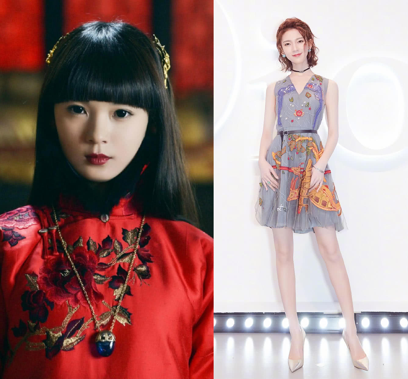 拥有萝莉脸的陈瑶让观众们觉得也是娇小的女明星,但是陈瑶的真实身高