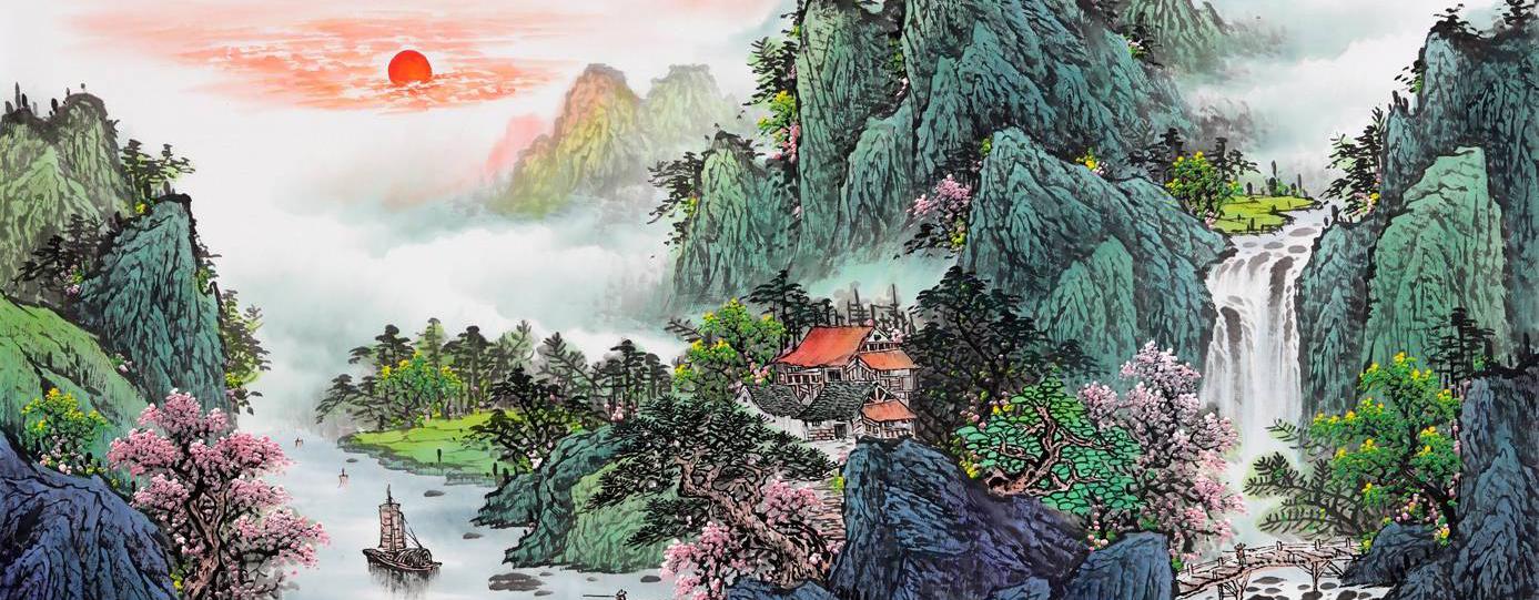 你想要的青绿山水画当代画家王宁青绿山水画讲解