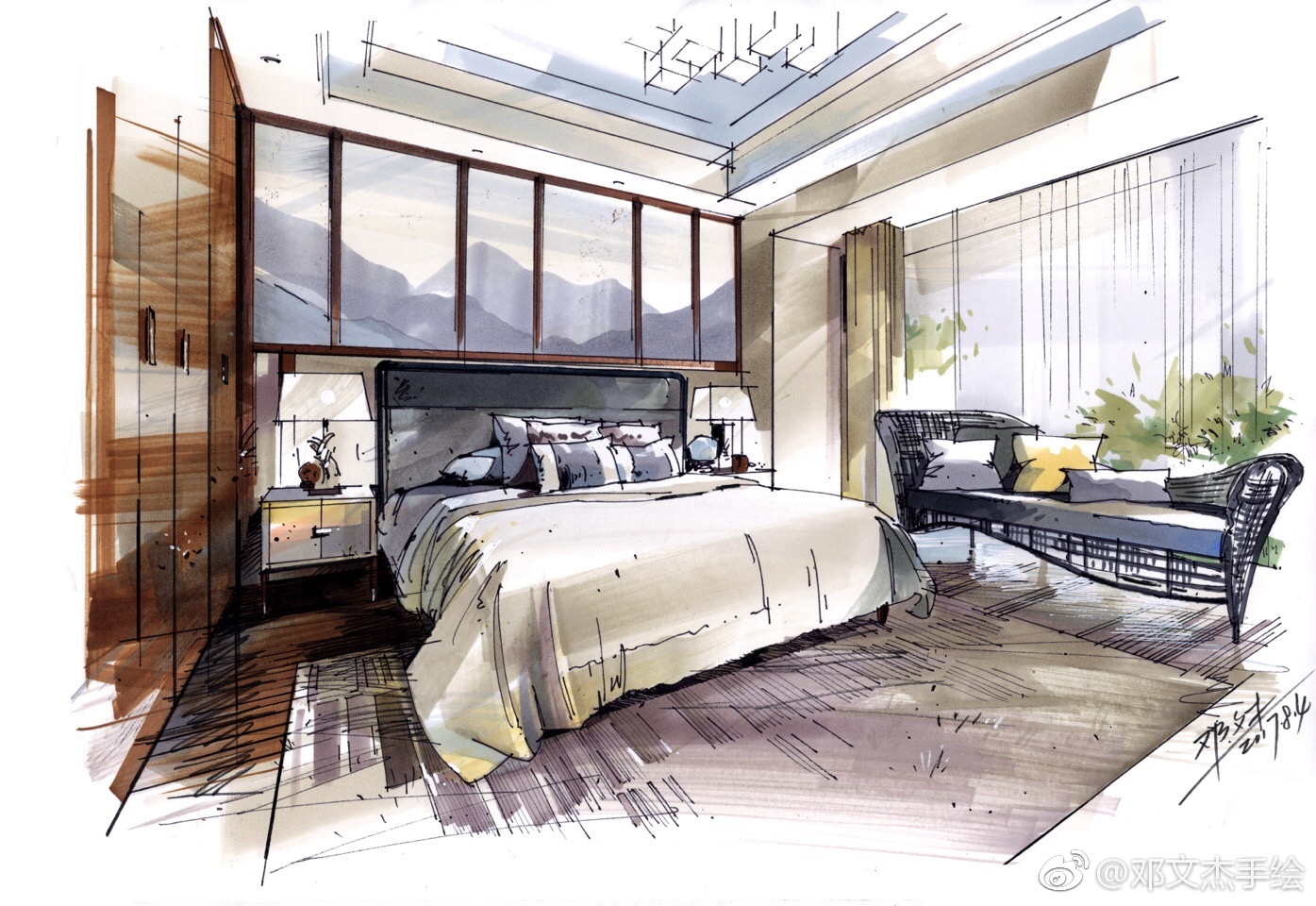 室内设计手绘表达(彩铅马克笔)投稿