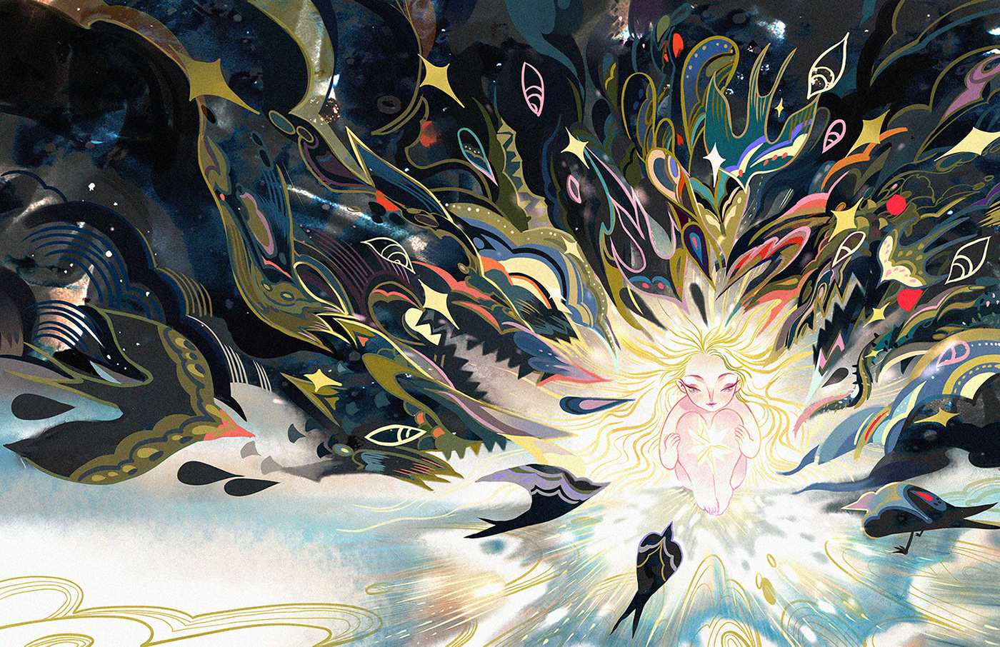 美国插画生kurihuang绘制的作品风格鲜明震撼