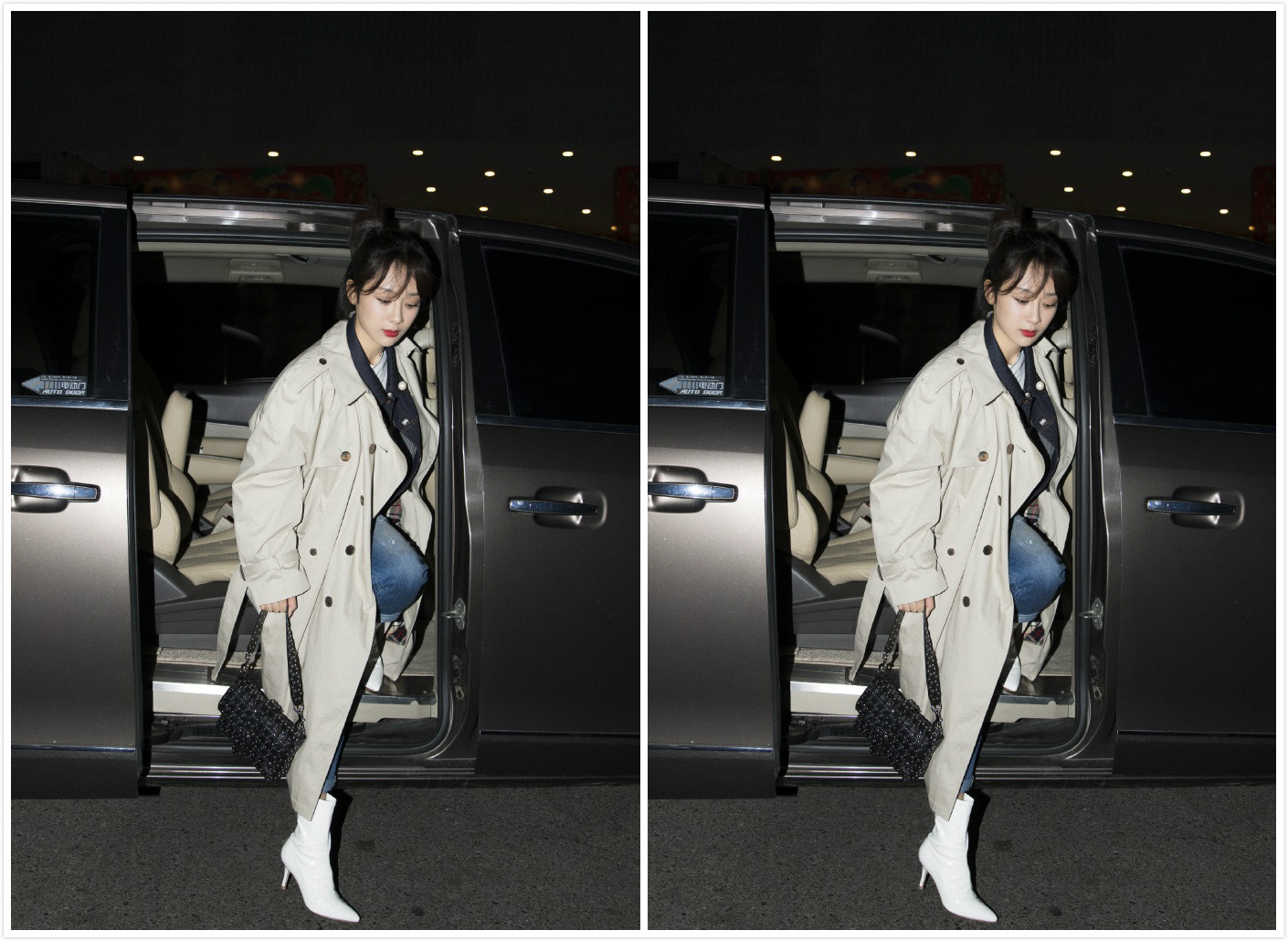 杨紫现身春晚彩排,风衣搭配裸靴,网友:衣品越来越好了!