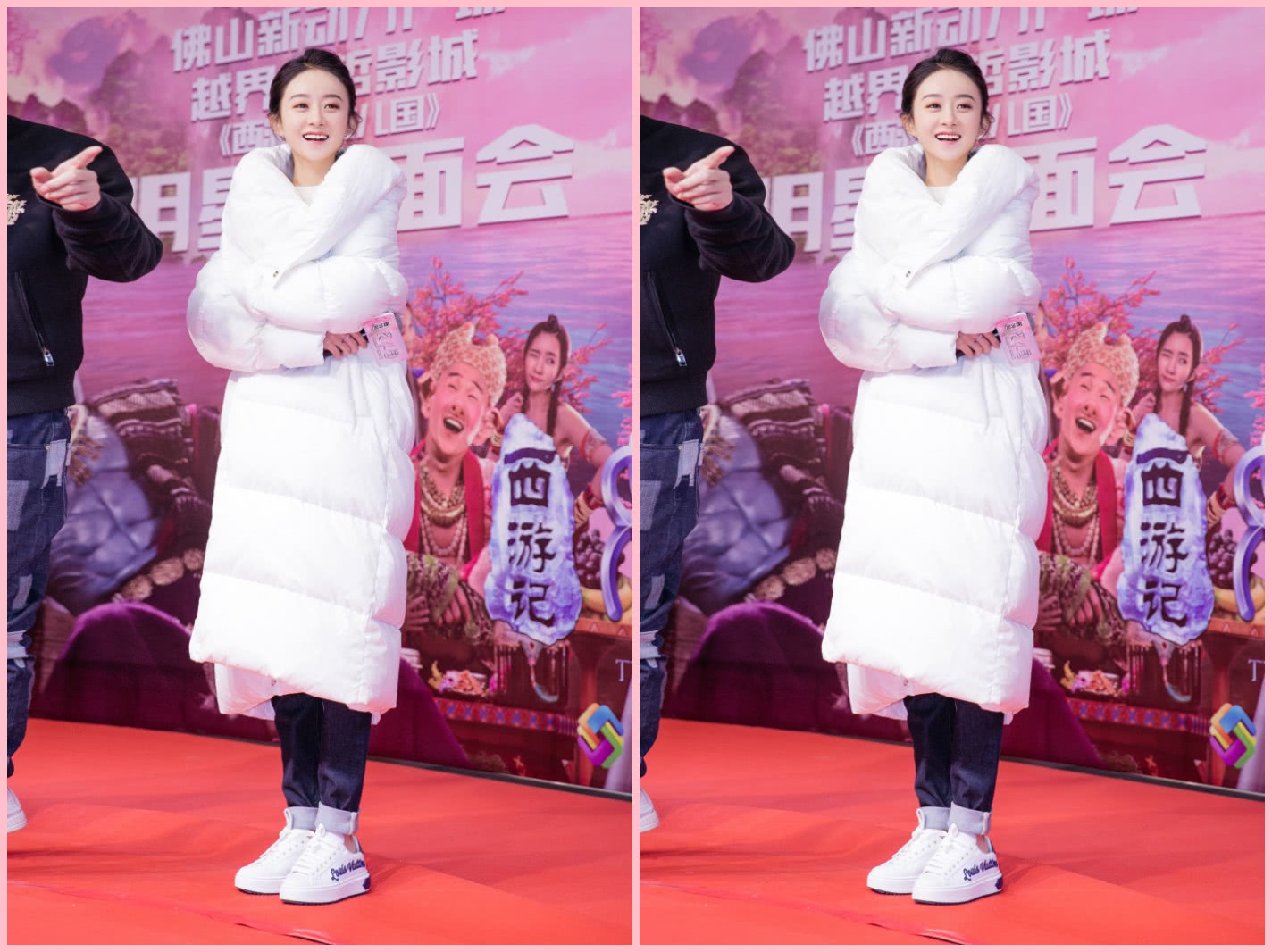 赵丽颖和舒畅同穿白色羽绒服,网友:高级脸和清新脸一目了然!