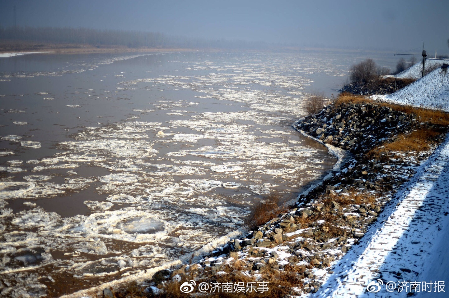 黄河冰凌"二进城"