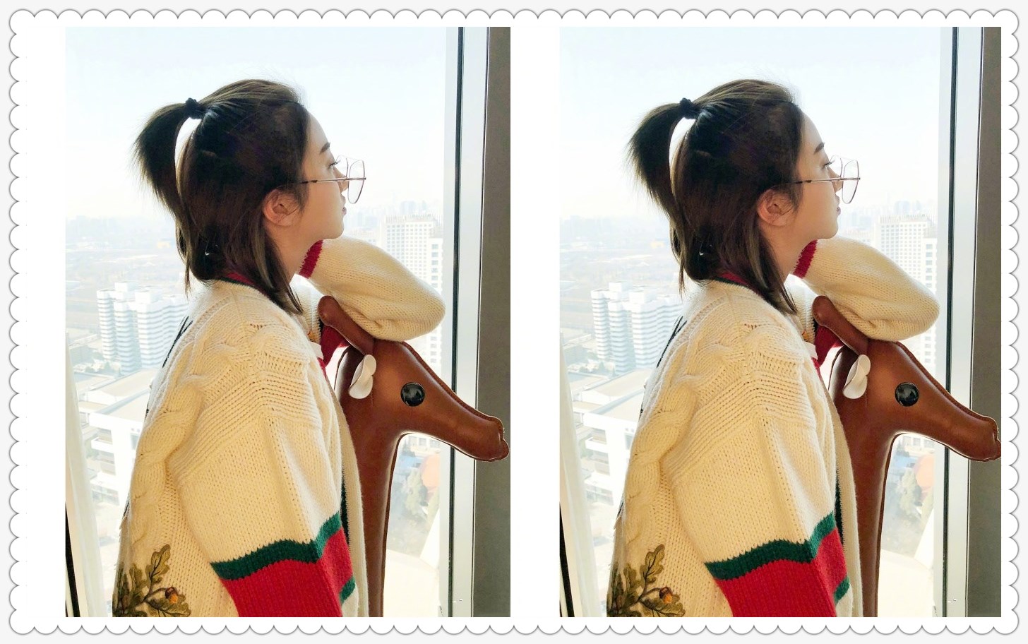 景甜这回终于穿对了,针织衫搭牛仔裤,春天这样穿美的很出众!