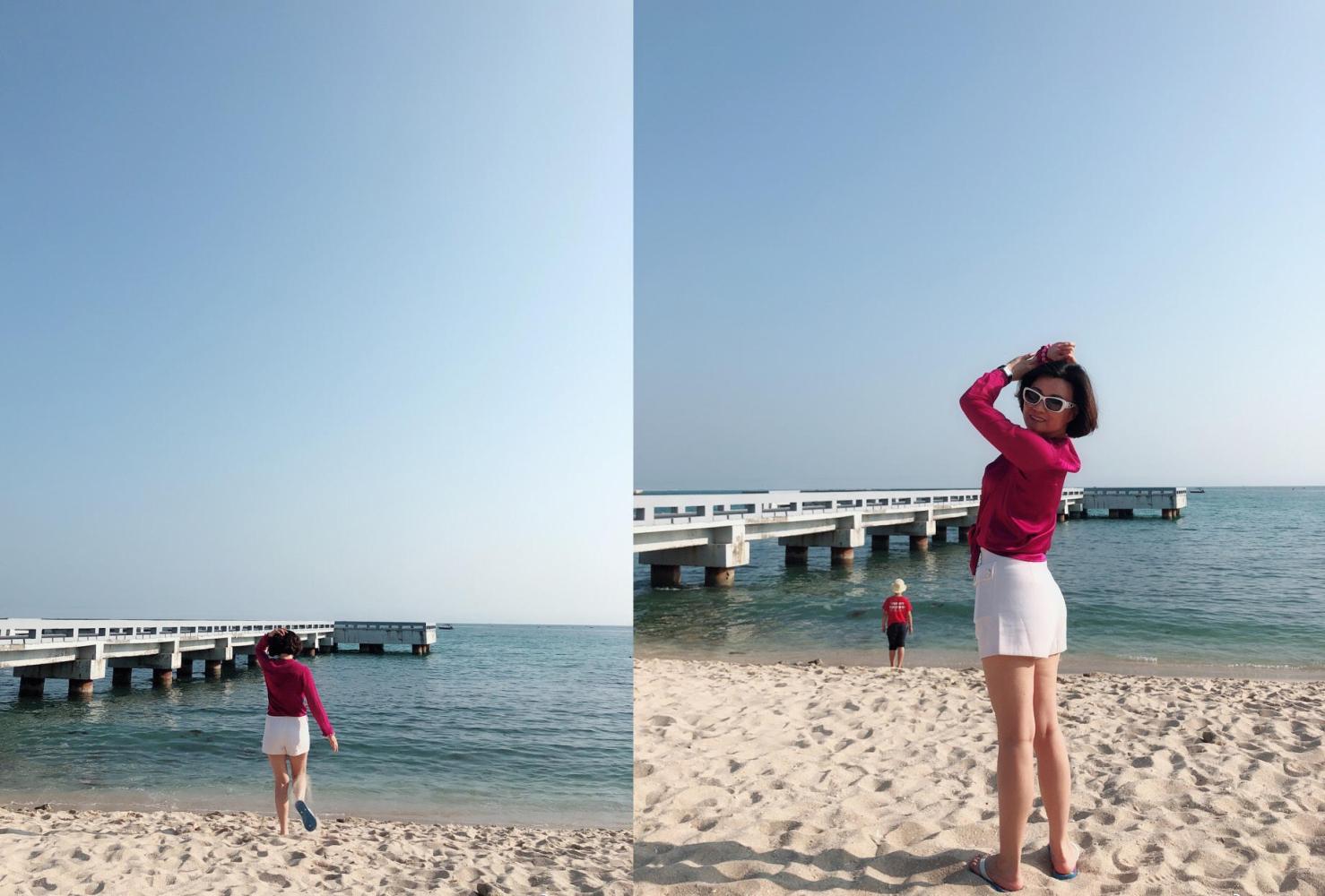 永强妈赵海燕晒海边美照大秀美腿,时髦造型和戏里反