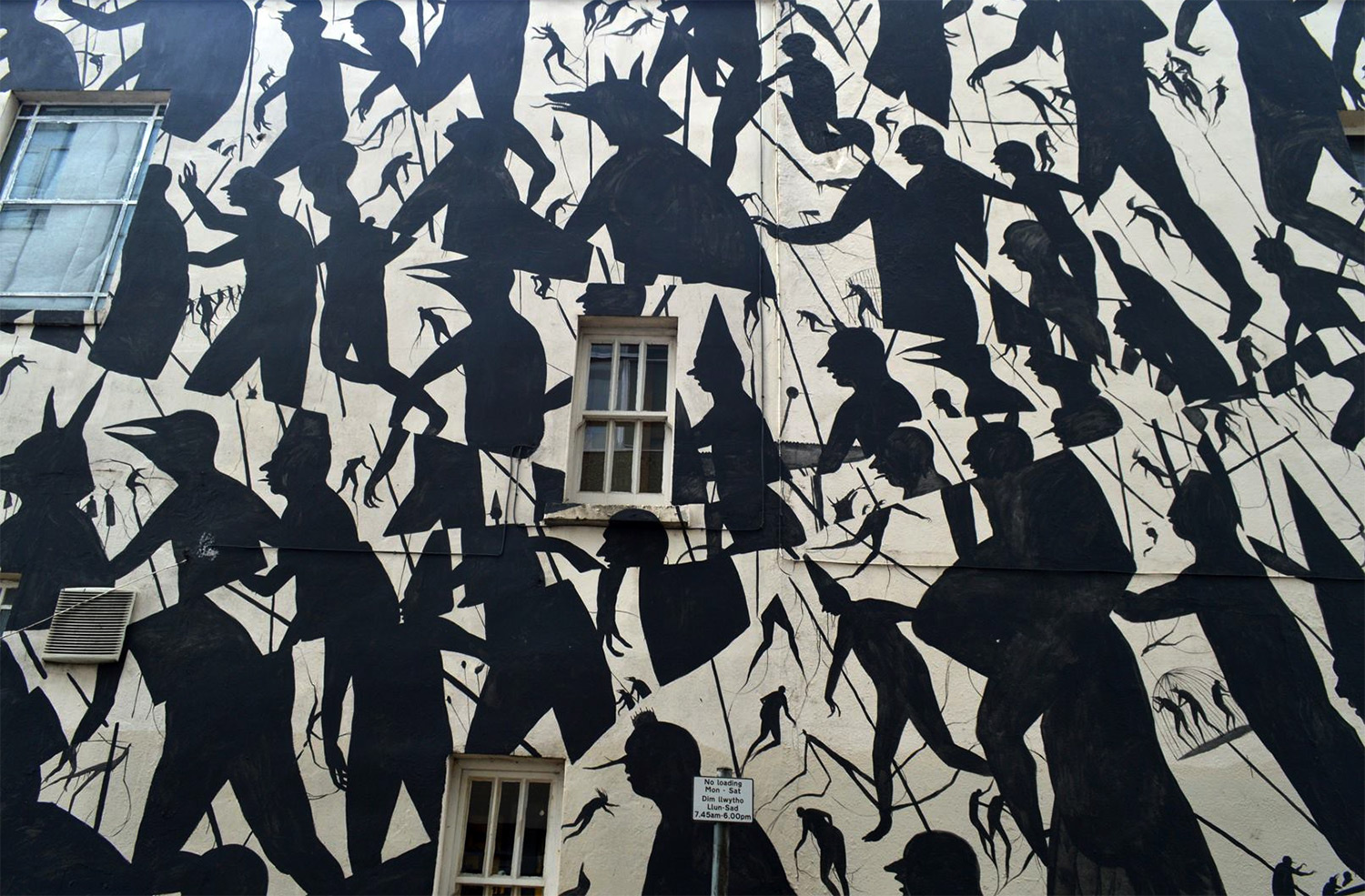 建筑立面上的剪影壁画西班牙艺术家daviddela