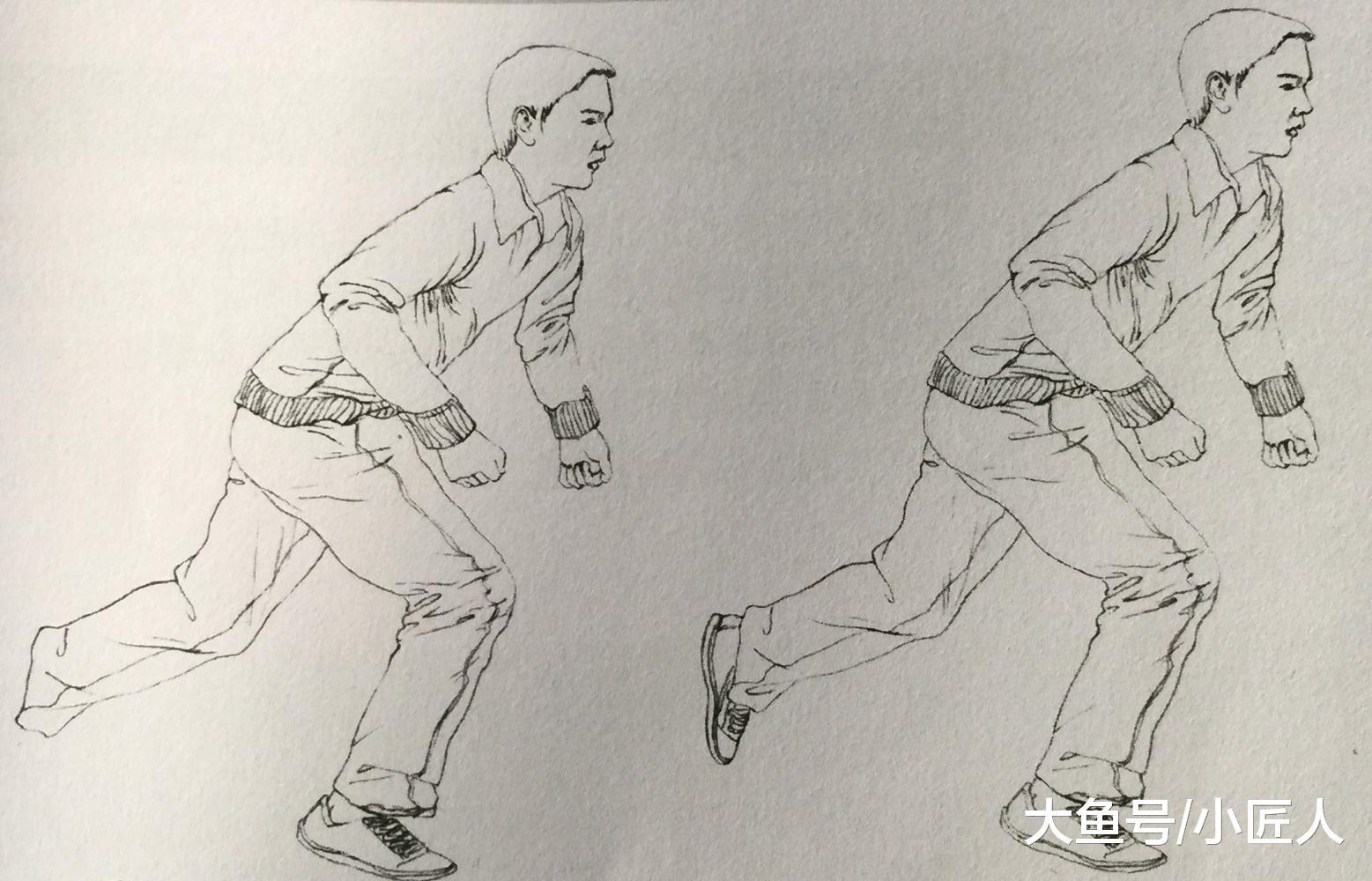 人物动态速写奔跑的男生