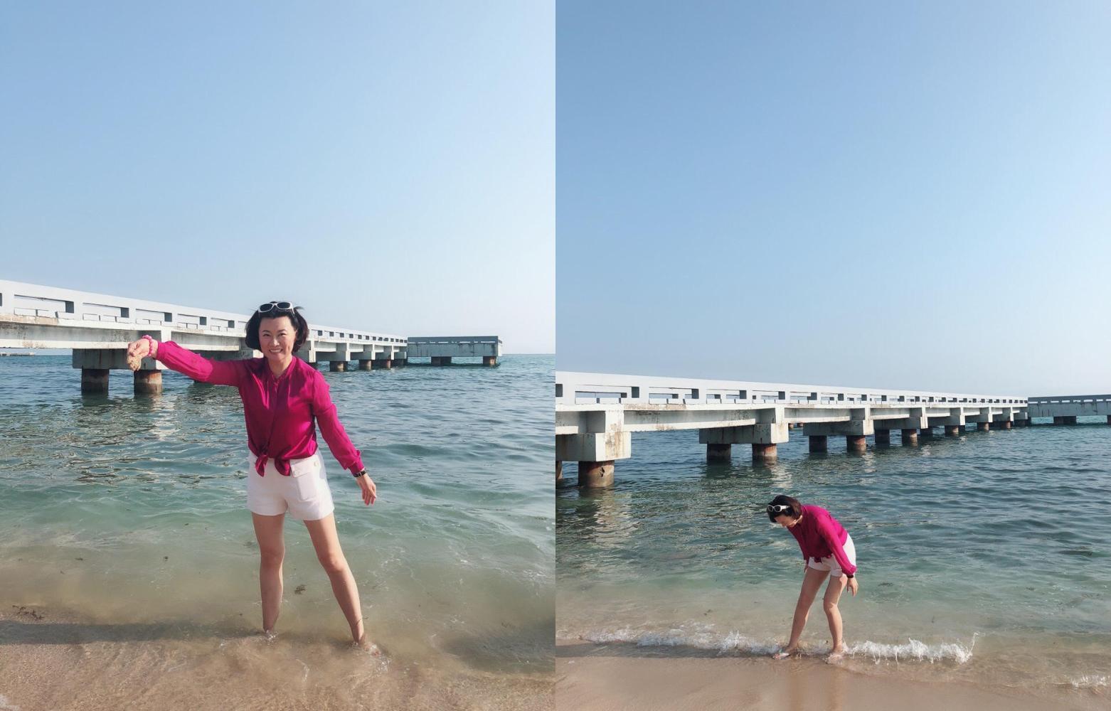 永强妈赵海燕晒海边美照大秀美腿,时髦造型和戏里反