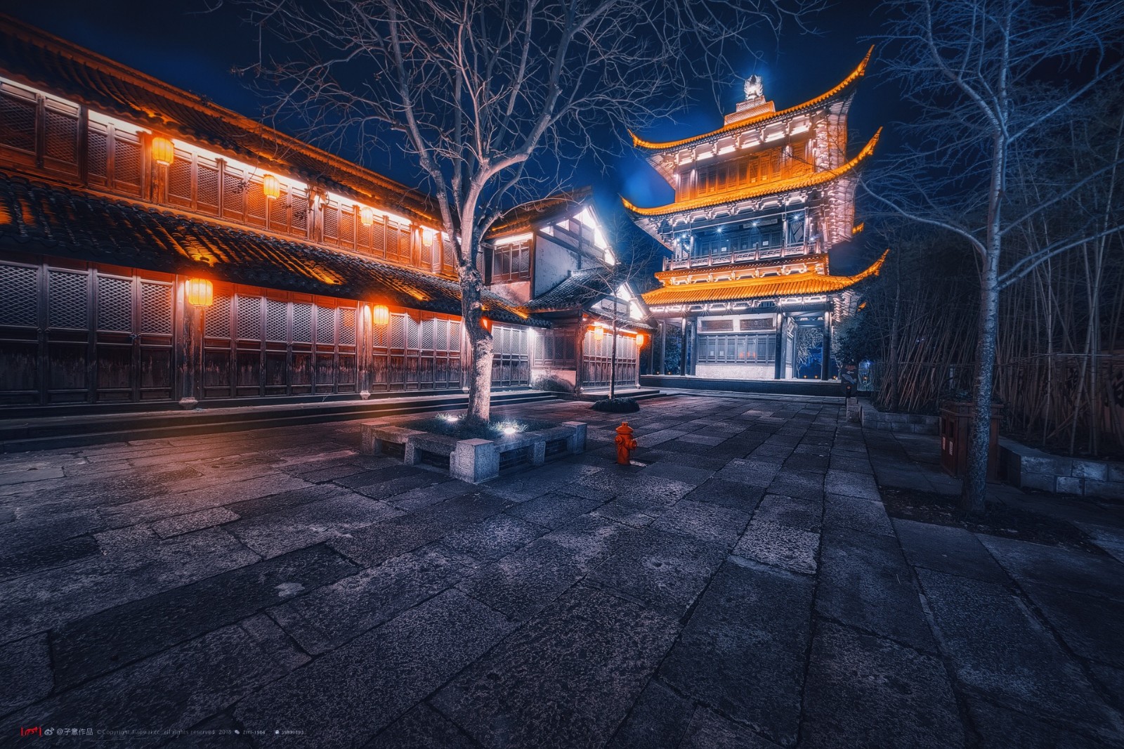 镜头下的鲁镇夜景——美