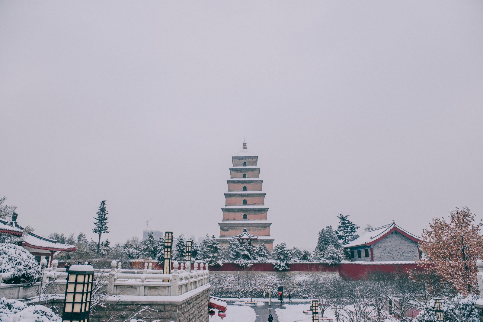 大雁塔雪景 摄影:熙宇william东南城角雪景大雁塔雪景东南城角雪景