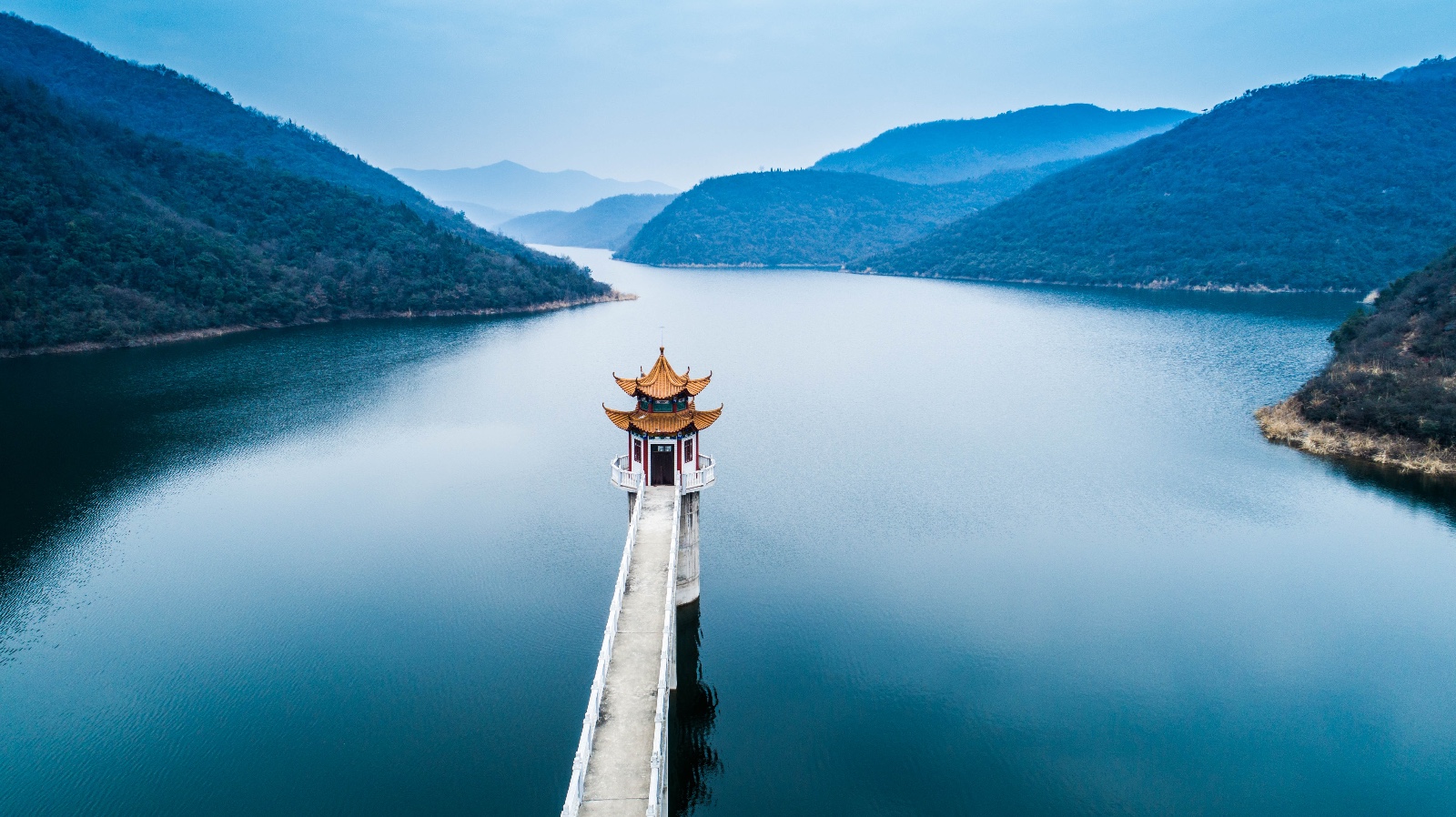 湖北荆门象河水库航拍