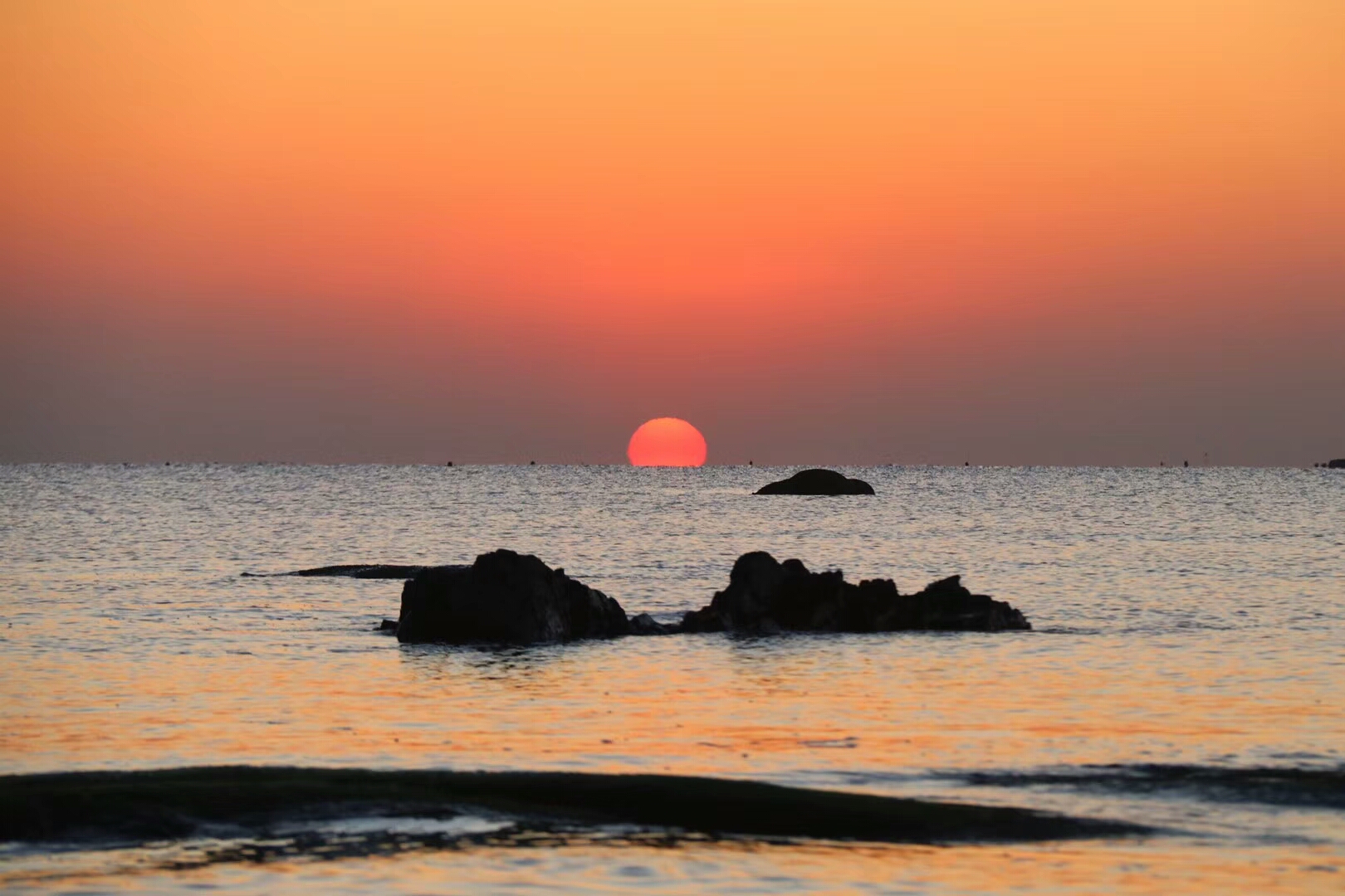 日照太公岛上旭日东升