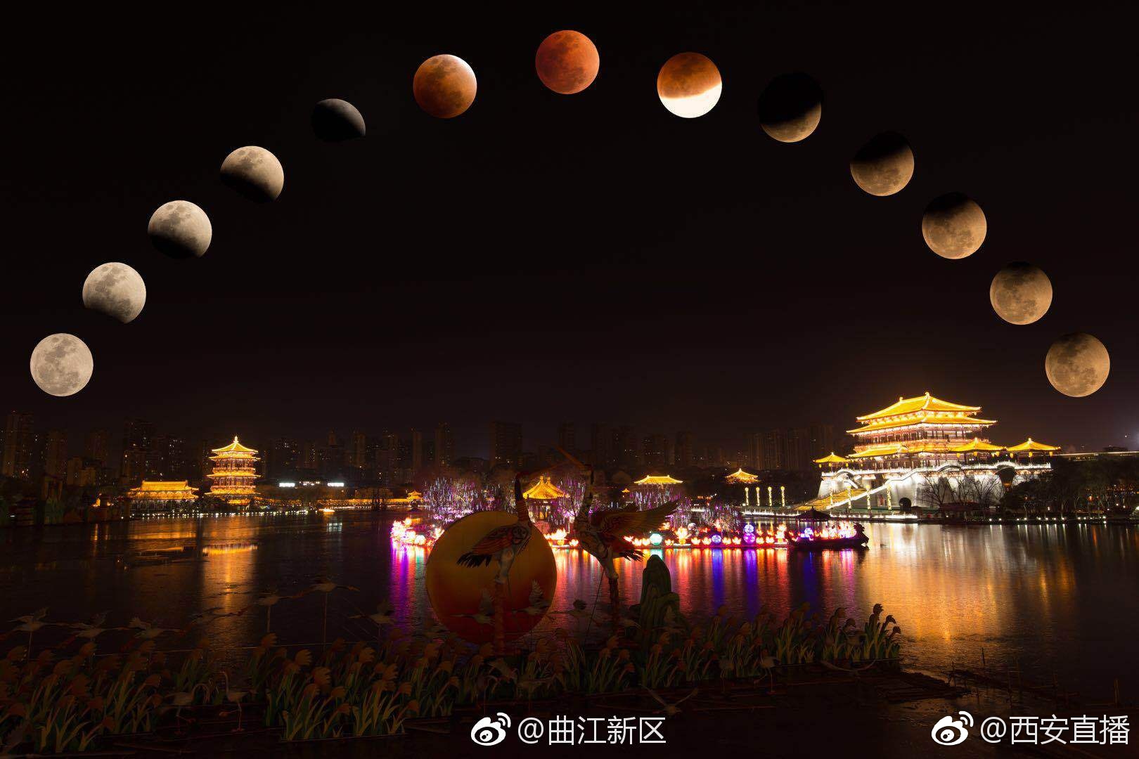 红月下的灯火长安城,美的不可方物[心]