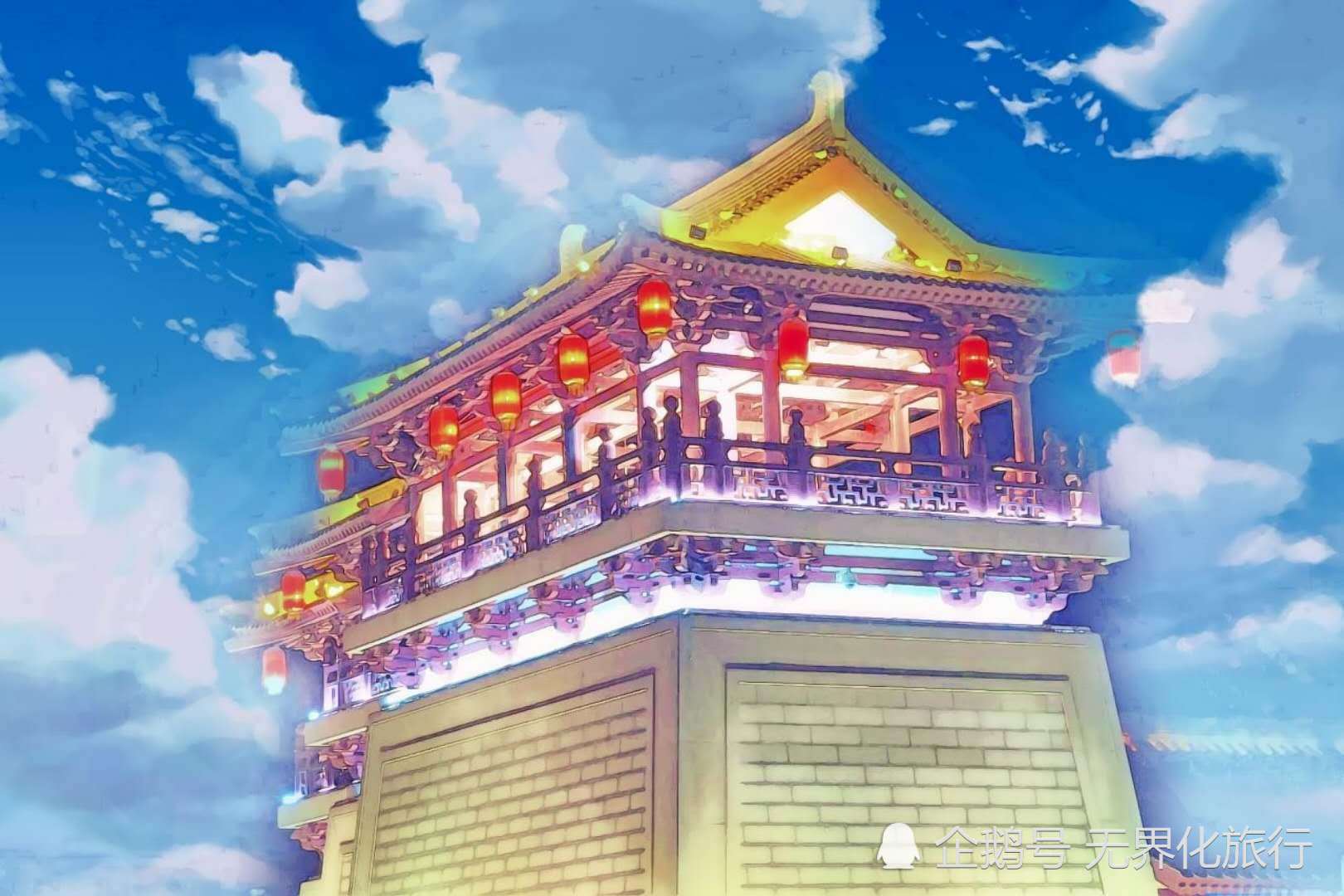 西安大唐不夜城二次元照片 颠覆了人们对曲江夜景的记忆