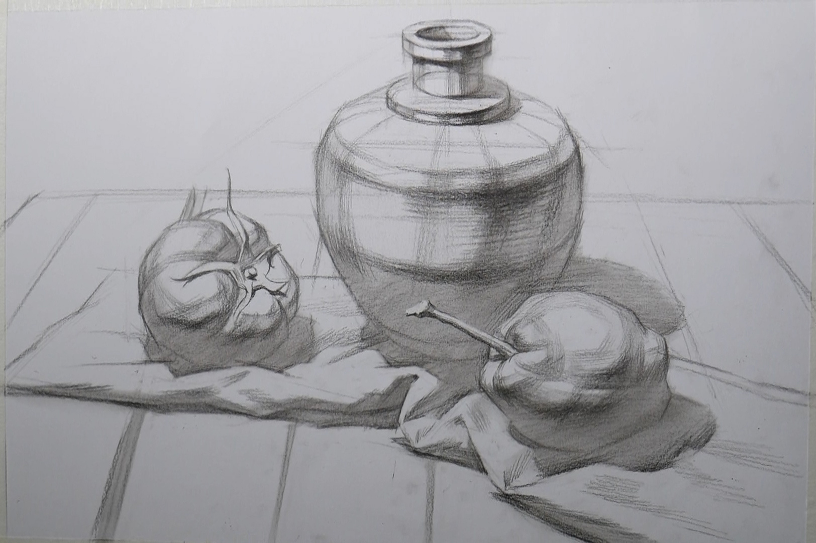 第一六六集李汉清老师实用素描基础静物组合结构2