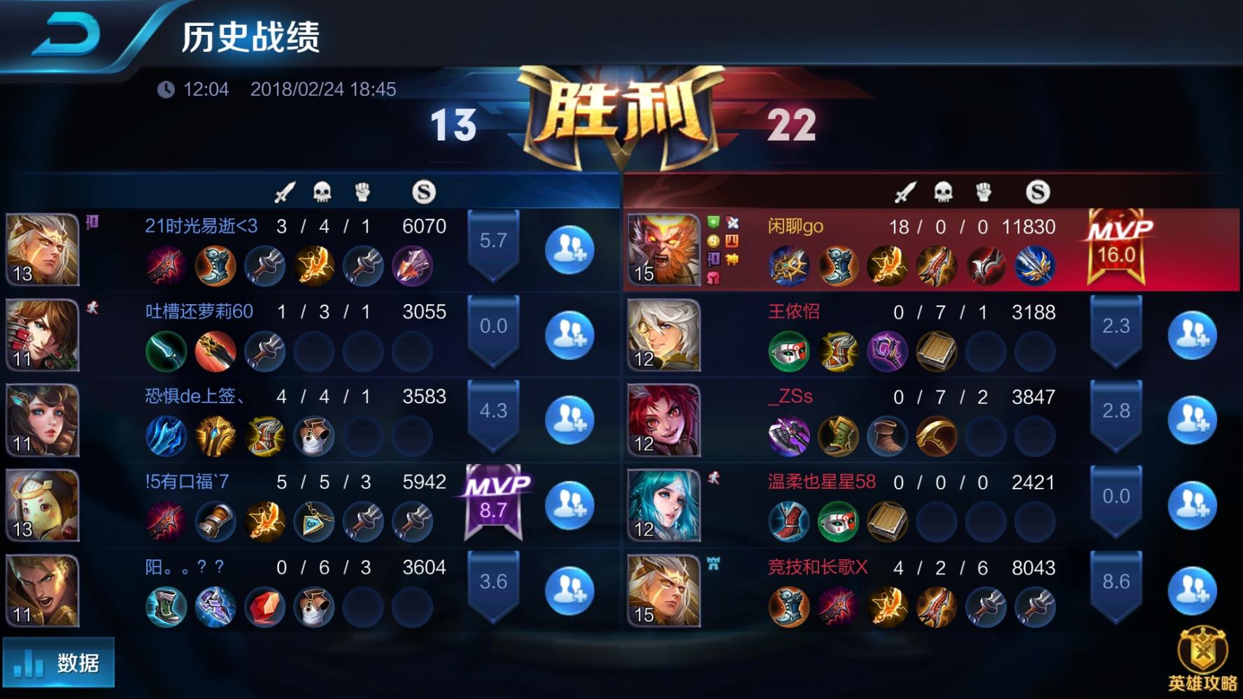 王者荣耀10连胜