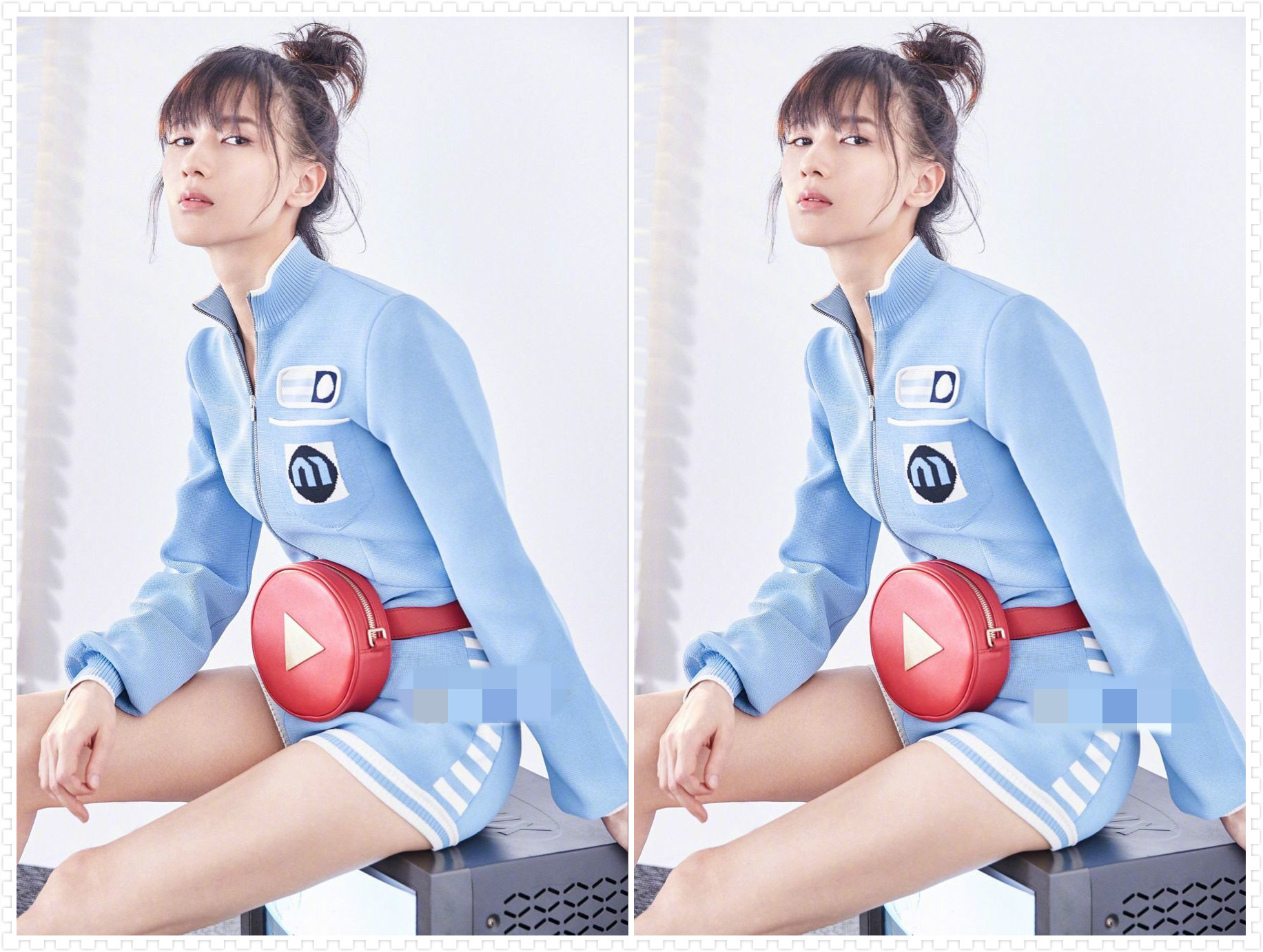 阔腿裤的穿着令papi酱看起来身材纤细