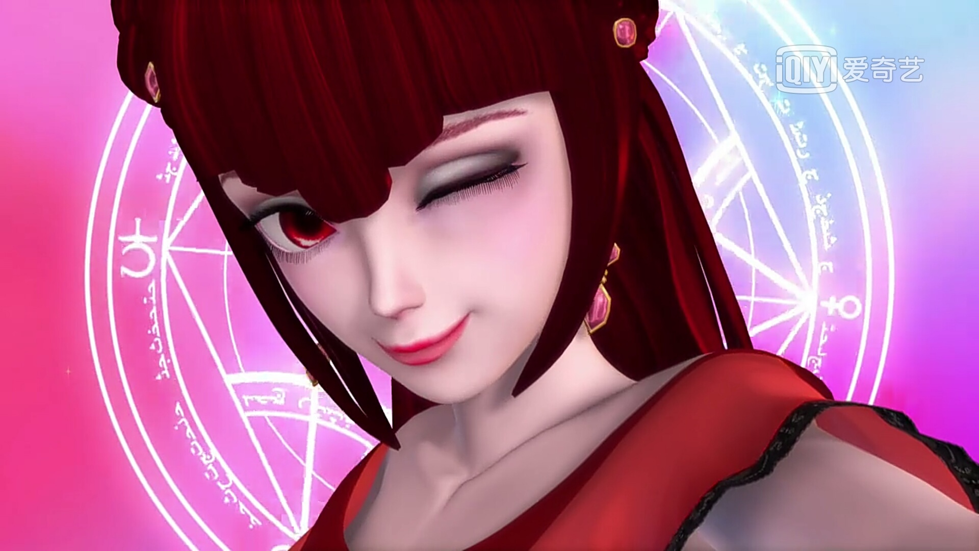 酒红色的刘海发型,这样的齐娜很有自信,而且魔法高超