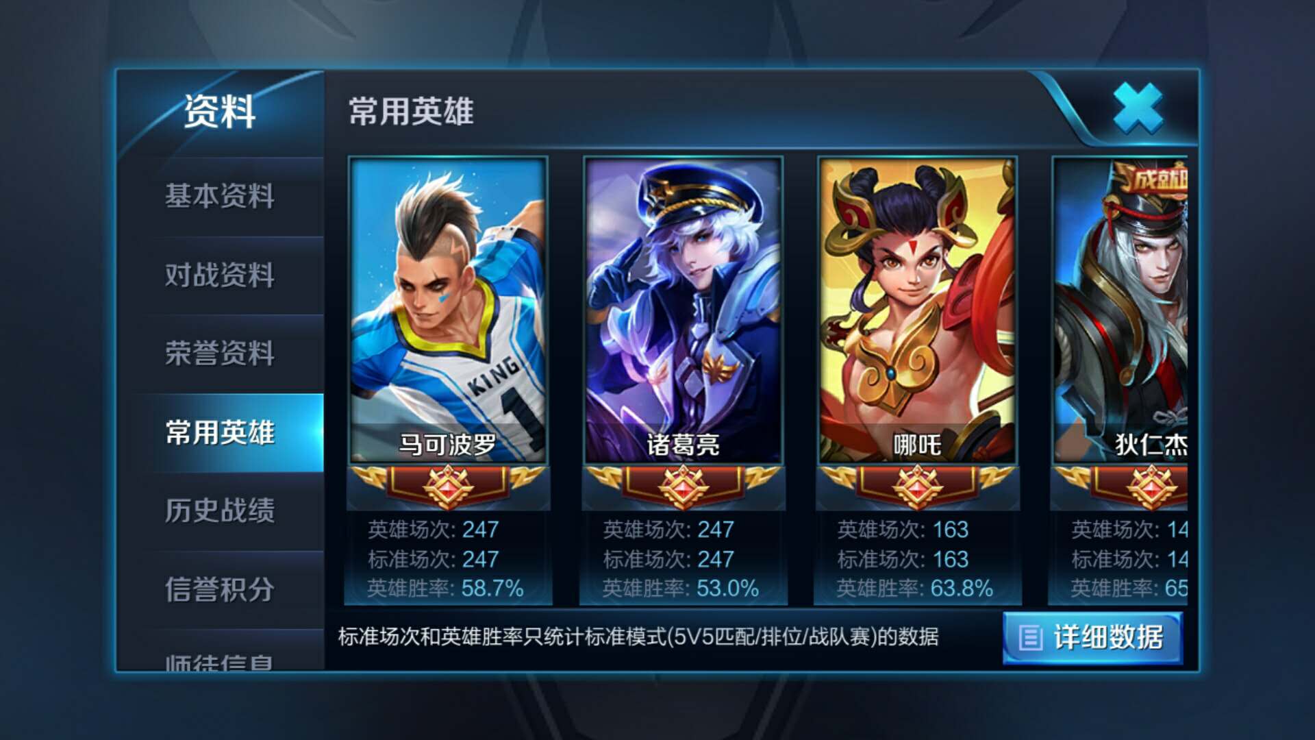 王者荣耀20场熟练度就满级了 知道战绩清零卡吗?