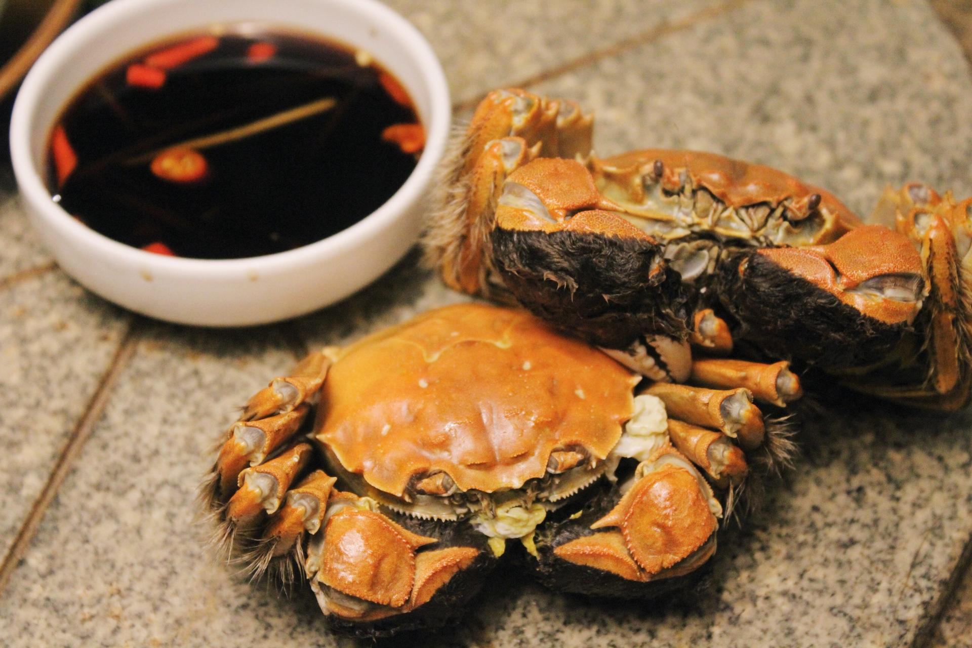 螃蟹烹煮简单,水煮,清蒸已经十分美味.