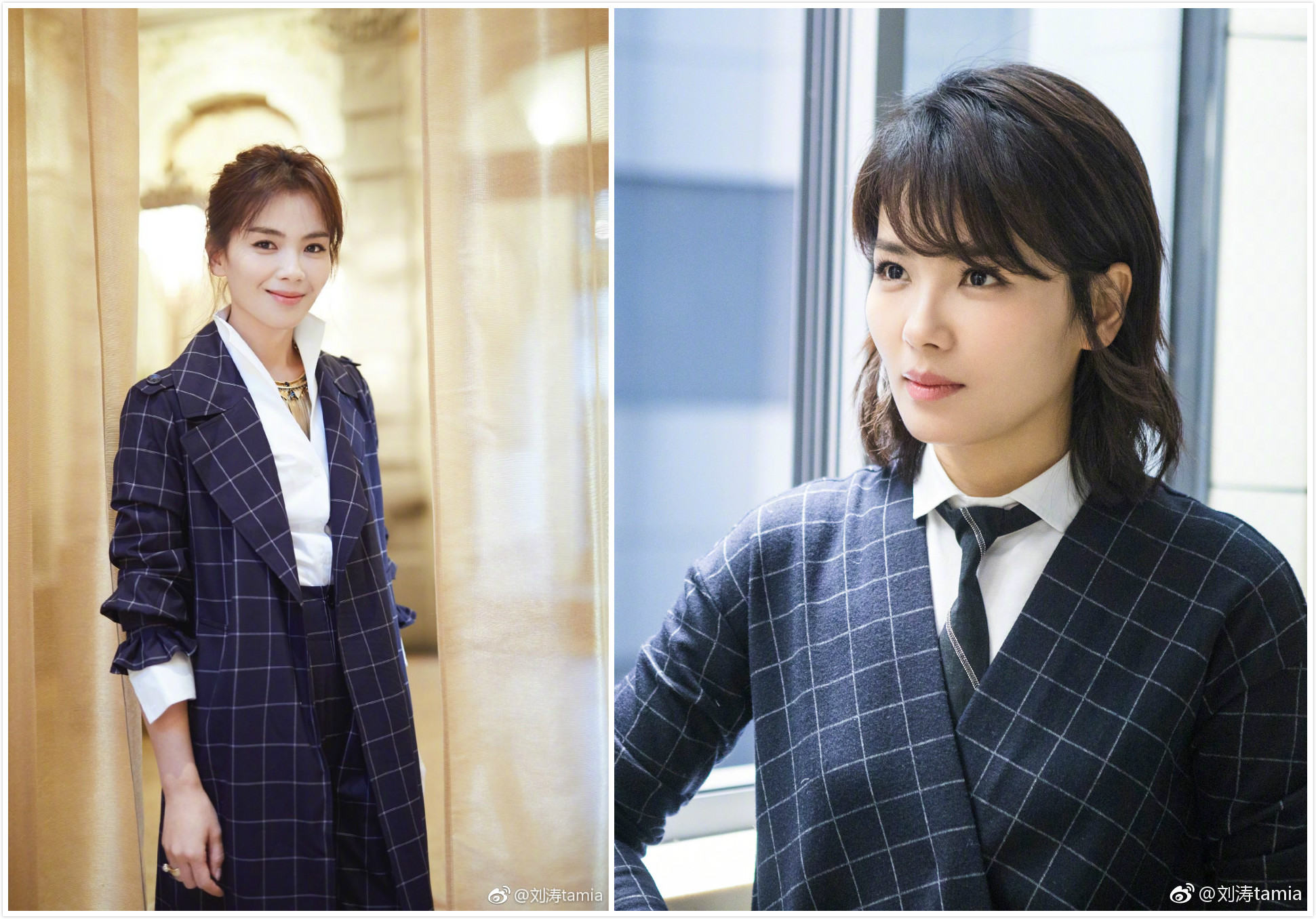 40岁刘涛亮相时装周,垫肩西装搭配衬衫,网友:这气质没谁了