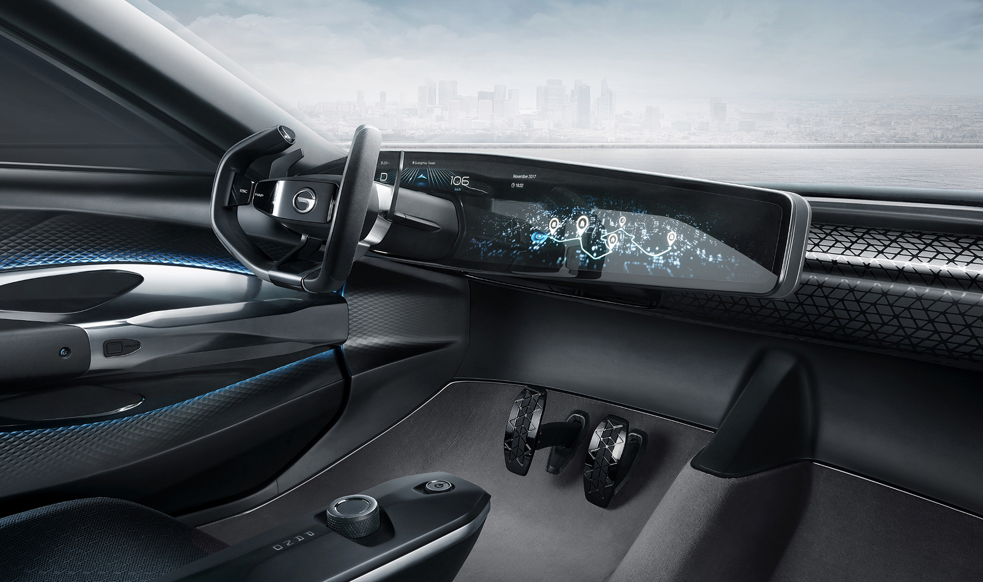 科幻蝴蝶门,飞船座舱内饰,支持无线充电,专攻美国市场的国产车